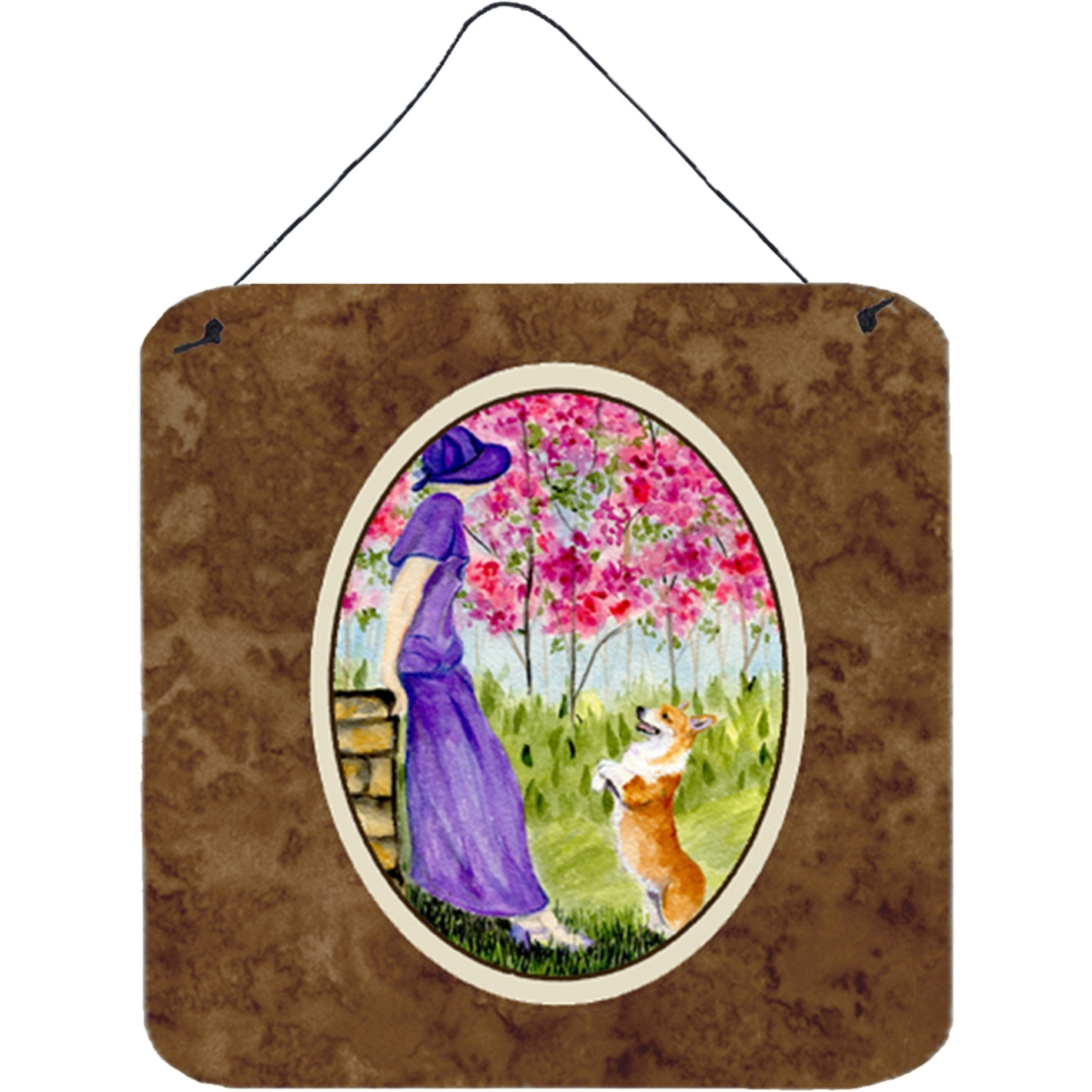 &quotCaroline's Treasures SS8616DS66 Corgi Aluminum Metal Wall or Door Hanging Prints, 6 x 6"", Multicolor"