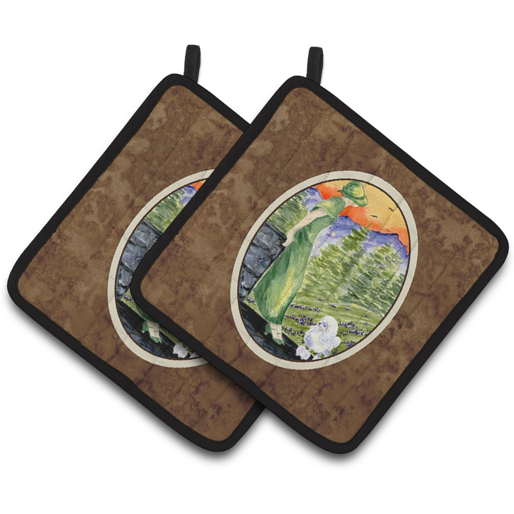 &quotCaroline's Treasures Poodle Pair of Pot Holders SS8618PTHD, 7.5HX7.5W, Multicolor"