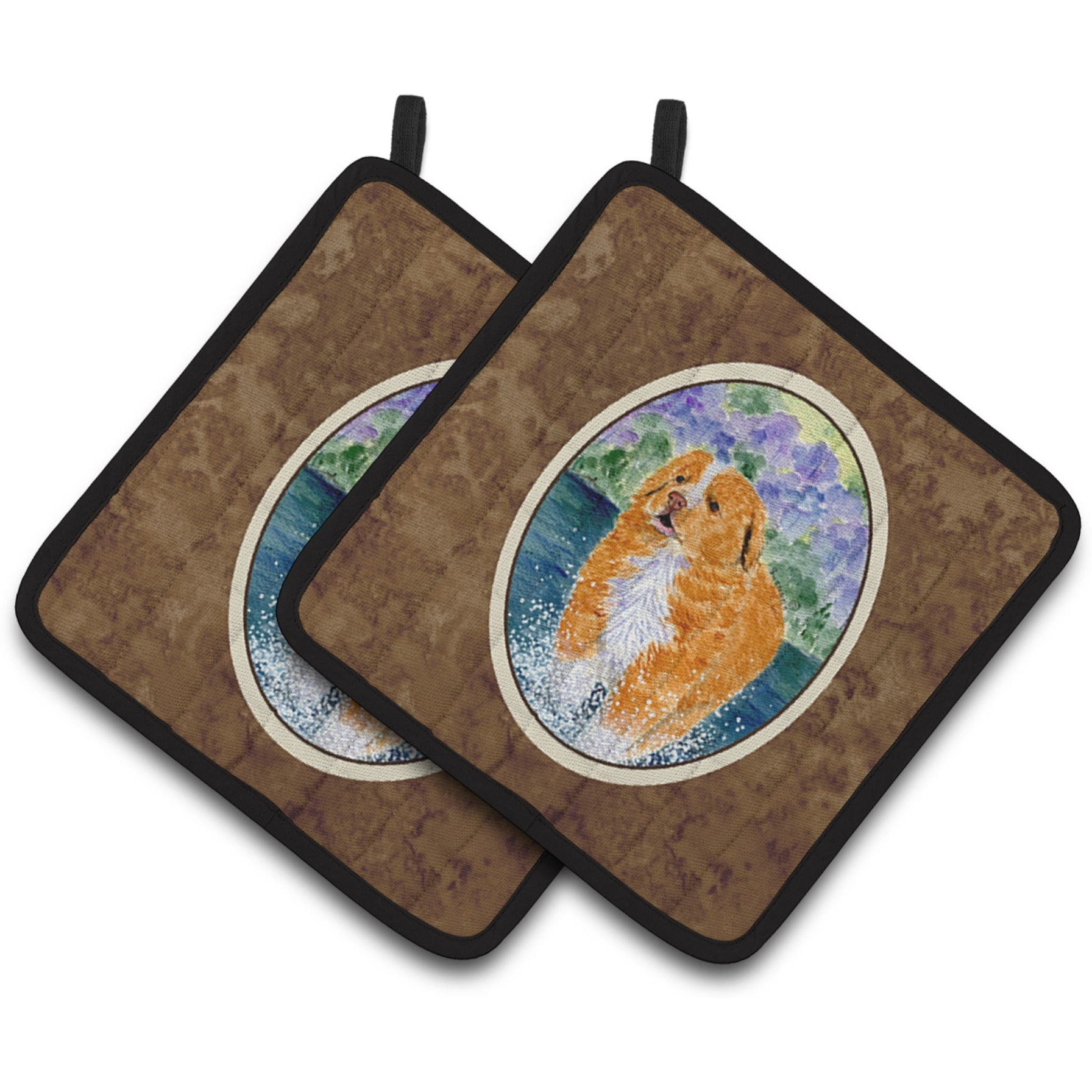 &quotCaroline's Treasures Nova Scotia Duck Toller Pair of Pot Holders SS8619PTHD, 7.5HX7.5W, Multicolor"