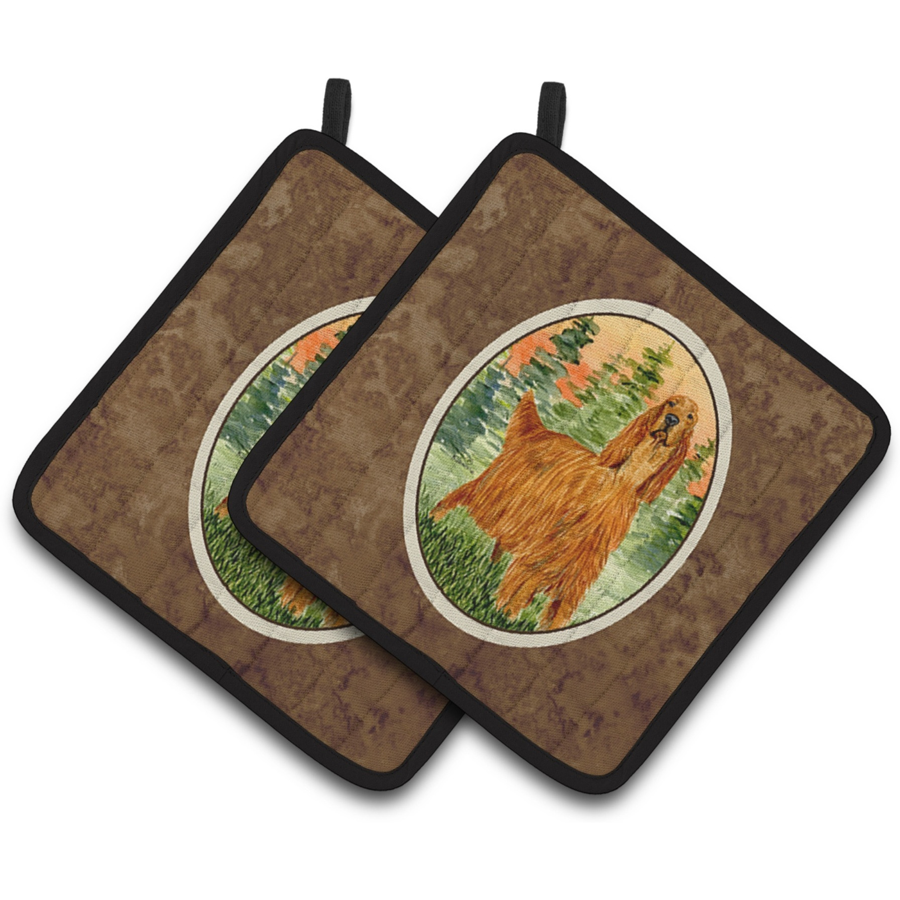 &quotCaroline's Treasures Irish Setter Pair of Pot Holders SS8625PTHD, 7.5HX7.5W, Multicolor"