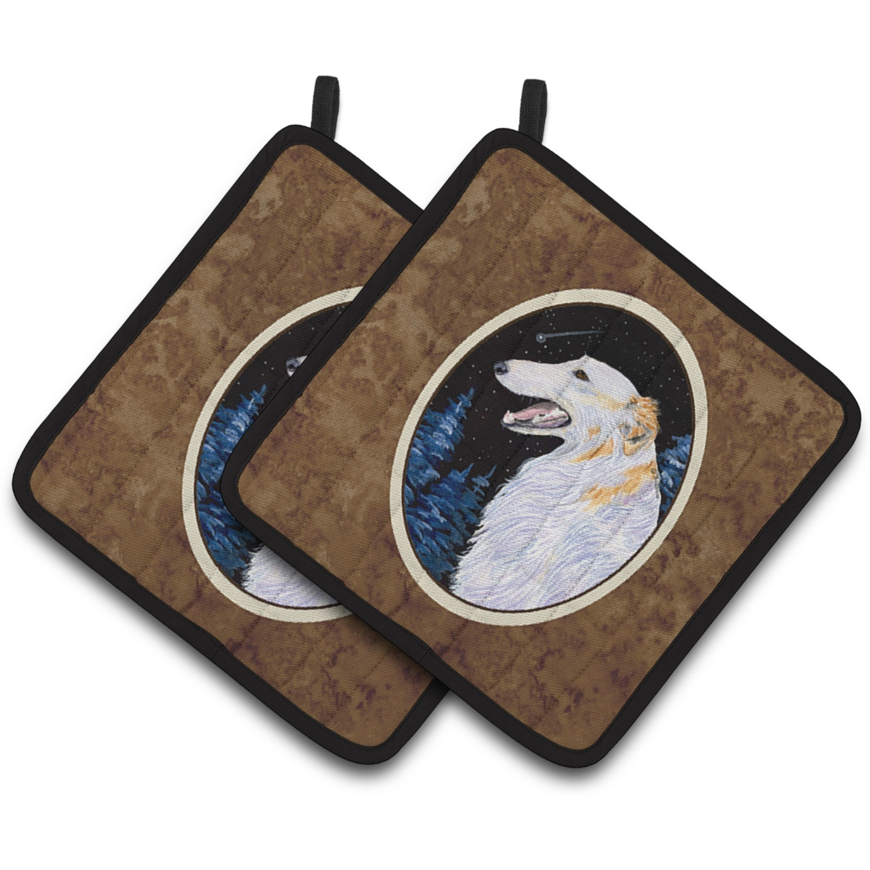 &quotCaroline's Treasures Borzoi Pair of Pot Holders SS8626PTHD, 7.5HX7.5W, Multicolor"