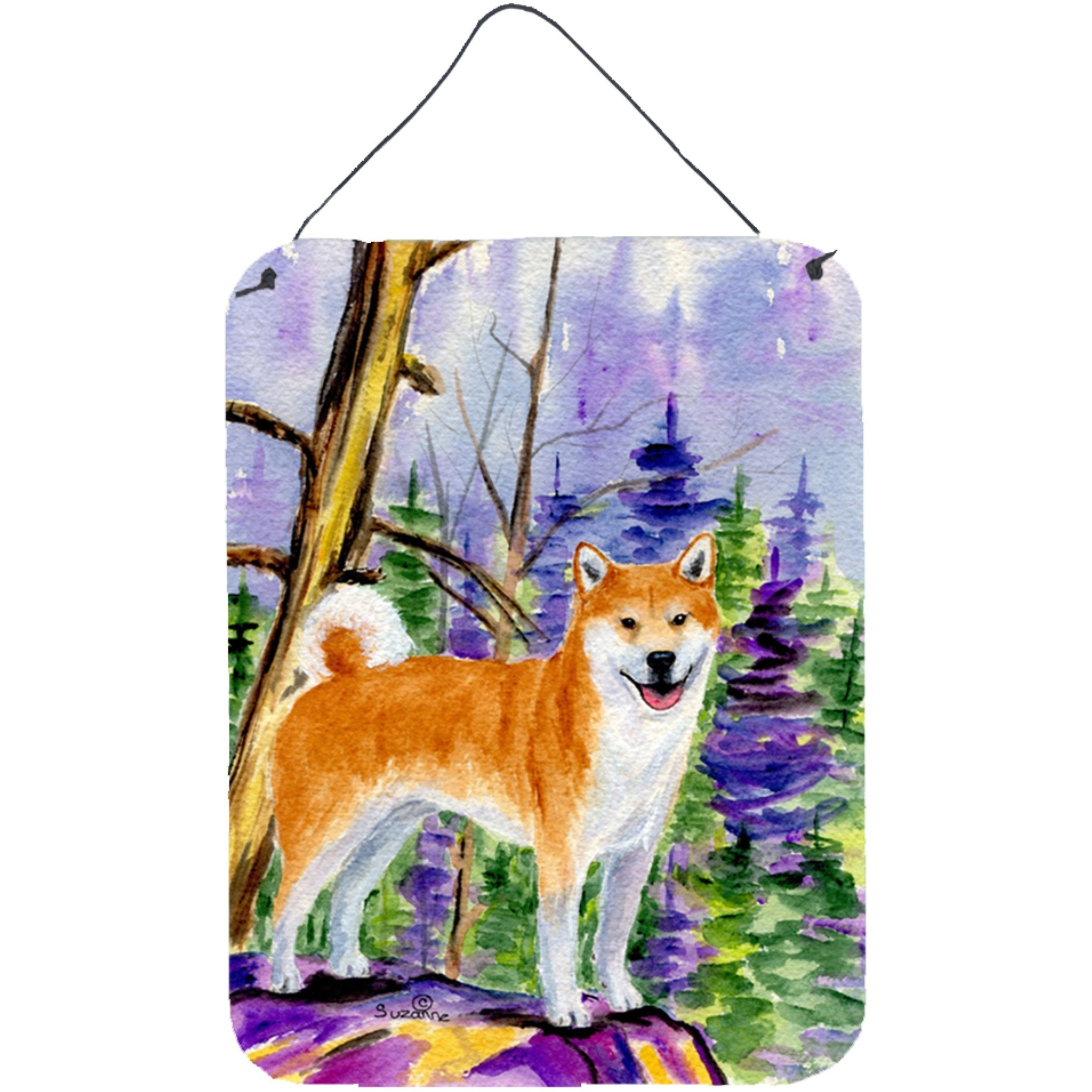 &quotCaroline's Treasures SS8629DS1216 Shiba Inu Aluminium Metal Wall or Door Hanging Prints, 16"" x 12"", Multicolor"