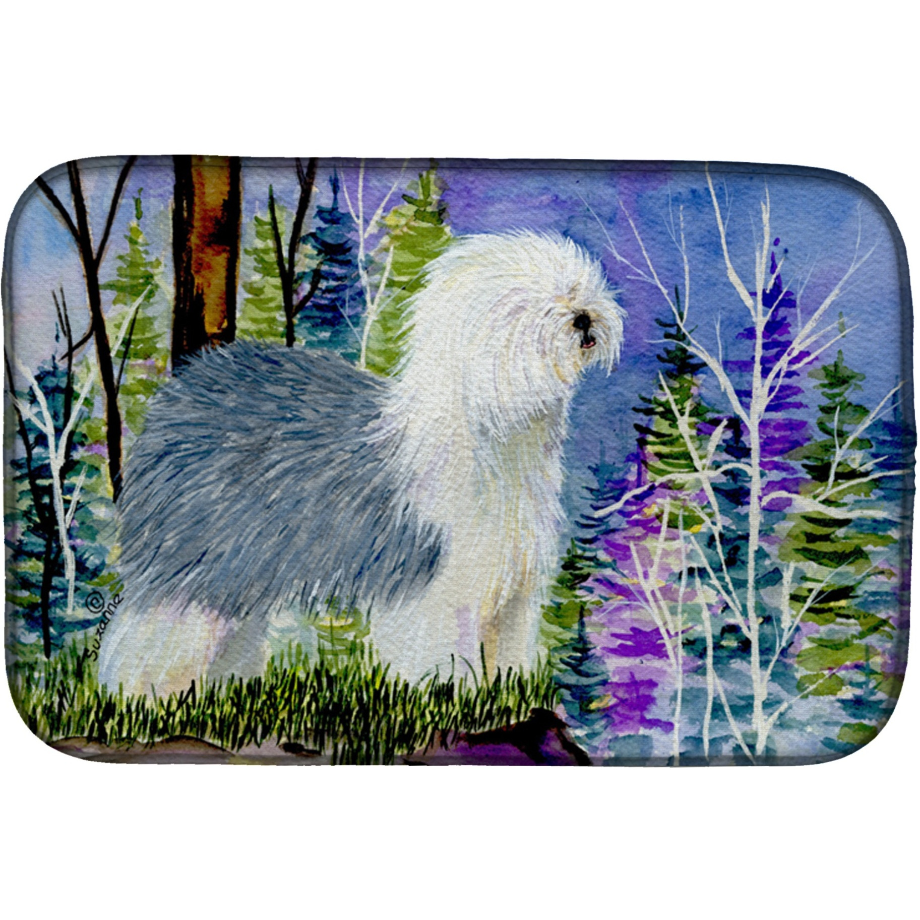 &quotCaroline's Treasures Old English Sheepdog Dish Drying Mat, 14"" x 21"", Multicolor"