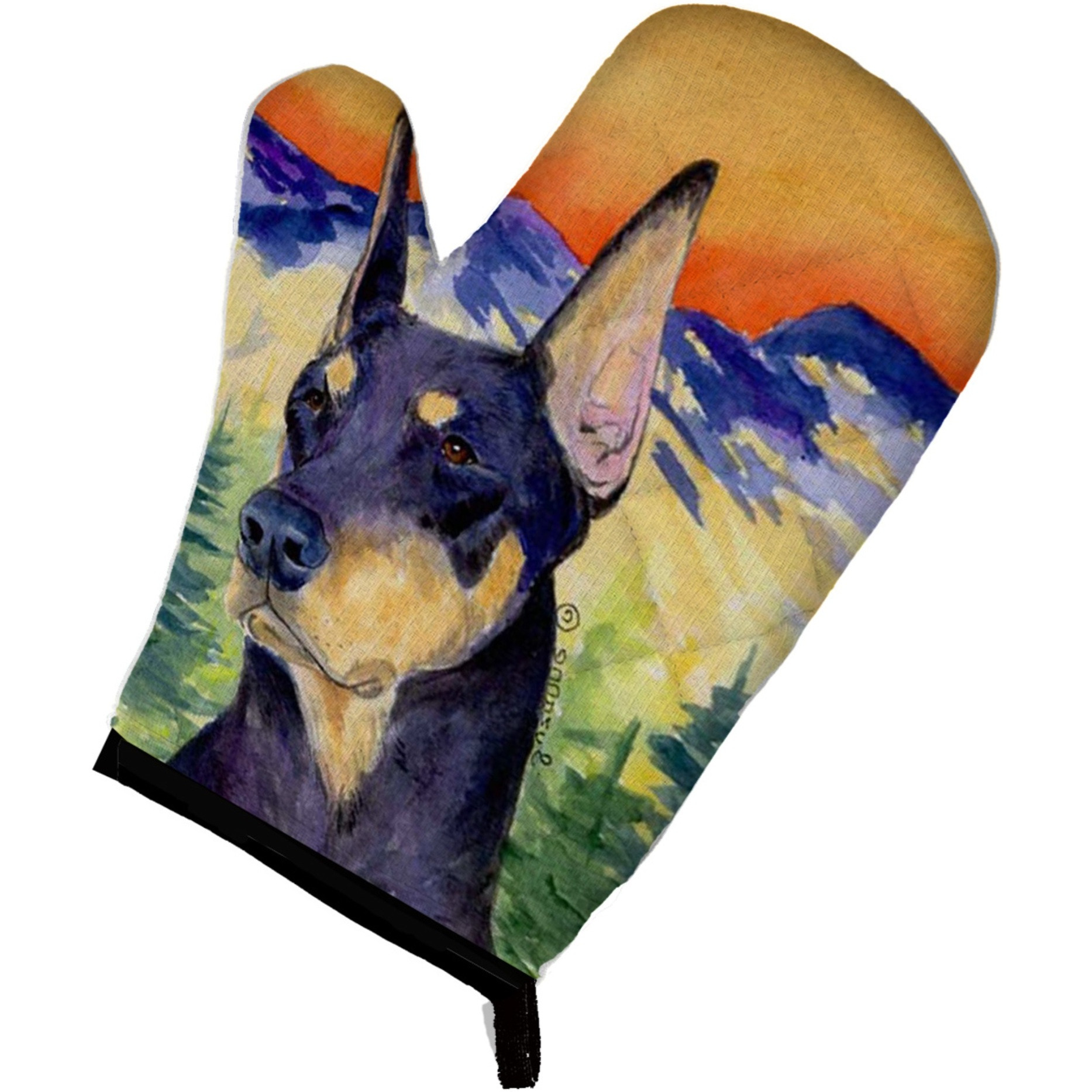 &quotCaroline's Treasures SS8658OVMT Doberman Oven Mitt, 12"" by 8.5"", Multicolor"