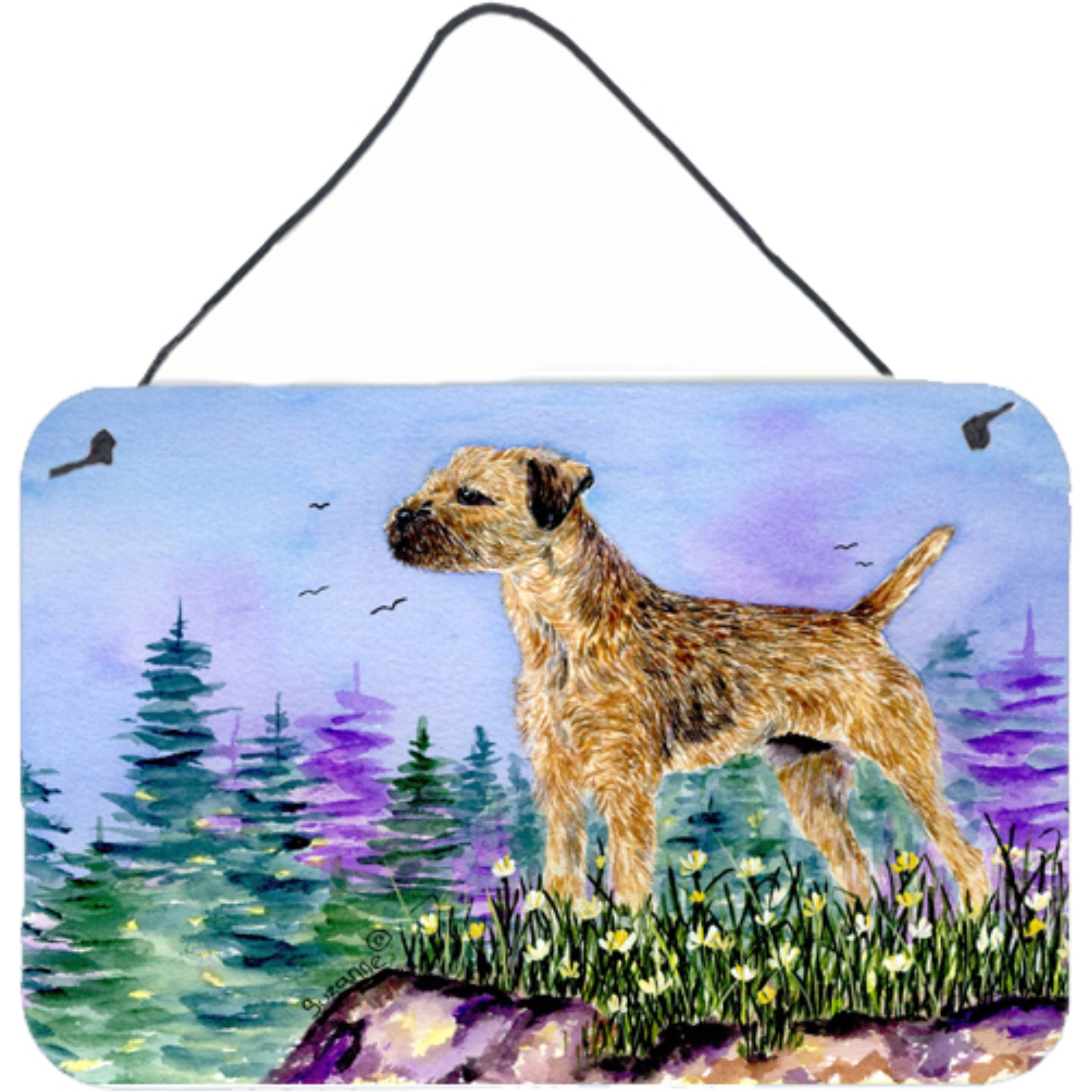 &quotCaroline's Treasures Border Terrier Indoor Aluminum Metal Wall or Door Hanging Prints, 8 x 12"", Multicolor"