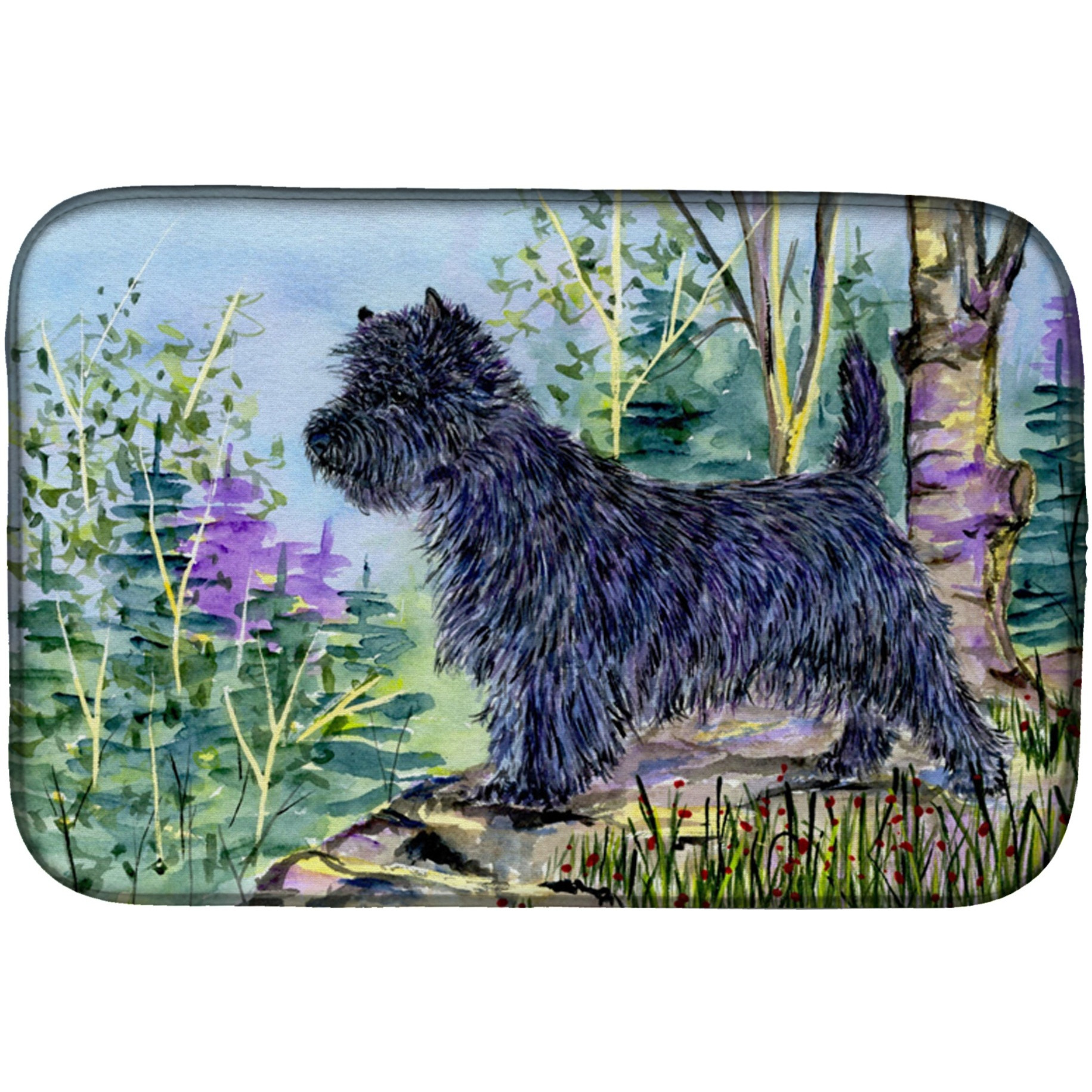 &quotCaroline's Treasures Cairn Terrier Dish Drying Mat, 14"" x 21"", Multicolor"