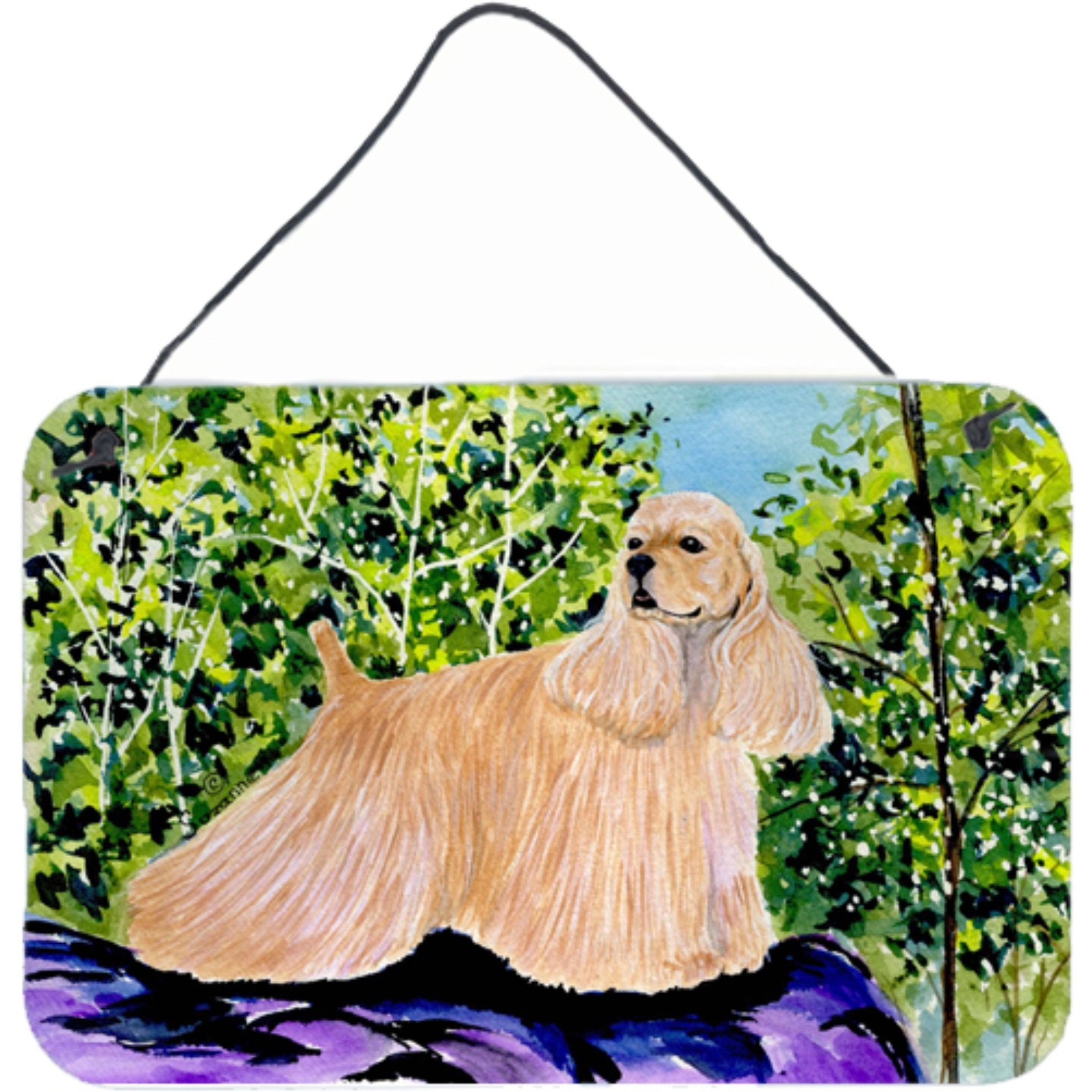 &quotCaroline's Treasures SS8668DS812 Cocker Spaniel Indoor Aluminum Metal Wall or Door Hanging Prints, 8 x 12"", Multicolor"