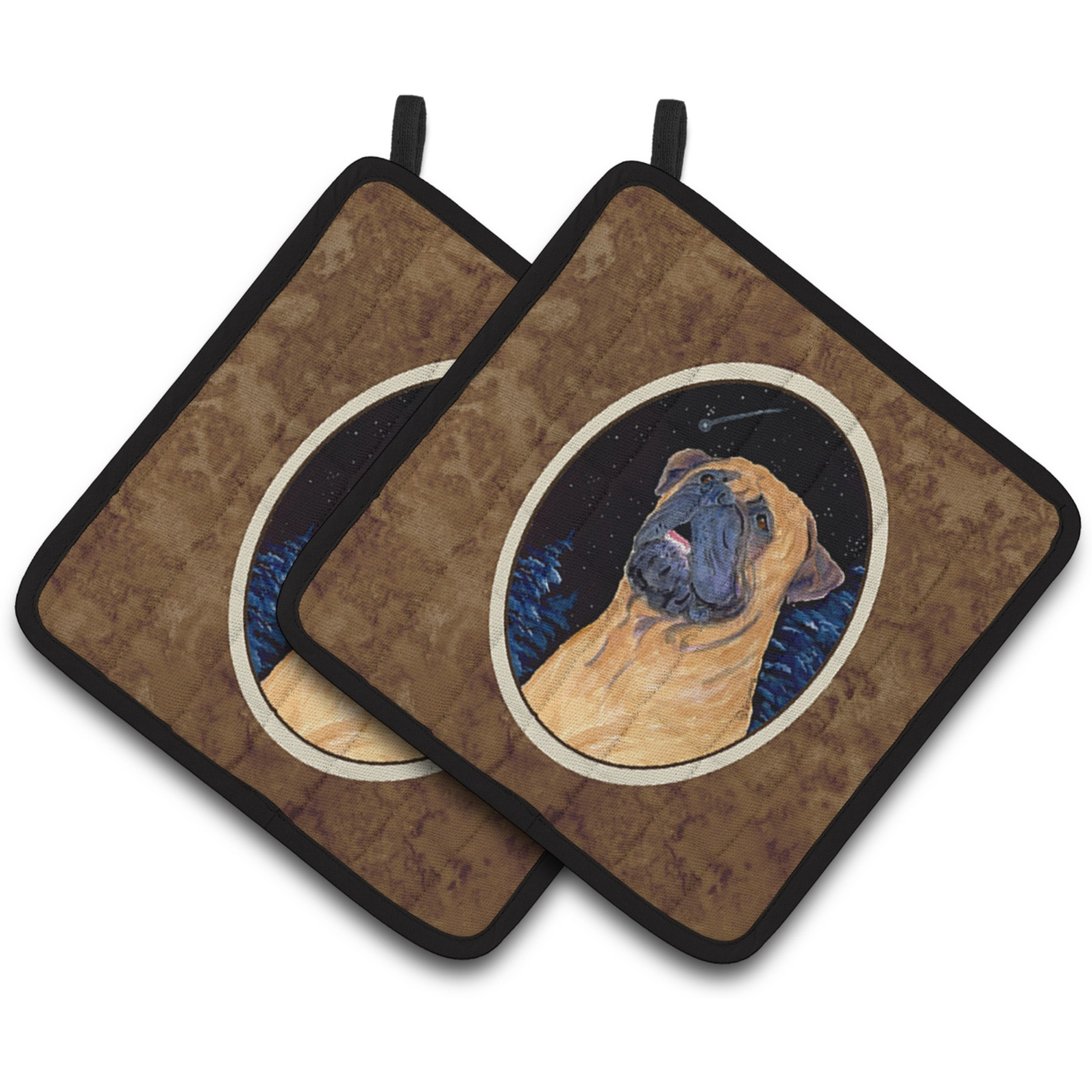 &quotCaroline's Treasures Bullmastiff Pair of Pot Holders SS8672PTHD, 7.5HX7.5W, Multicolor"