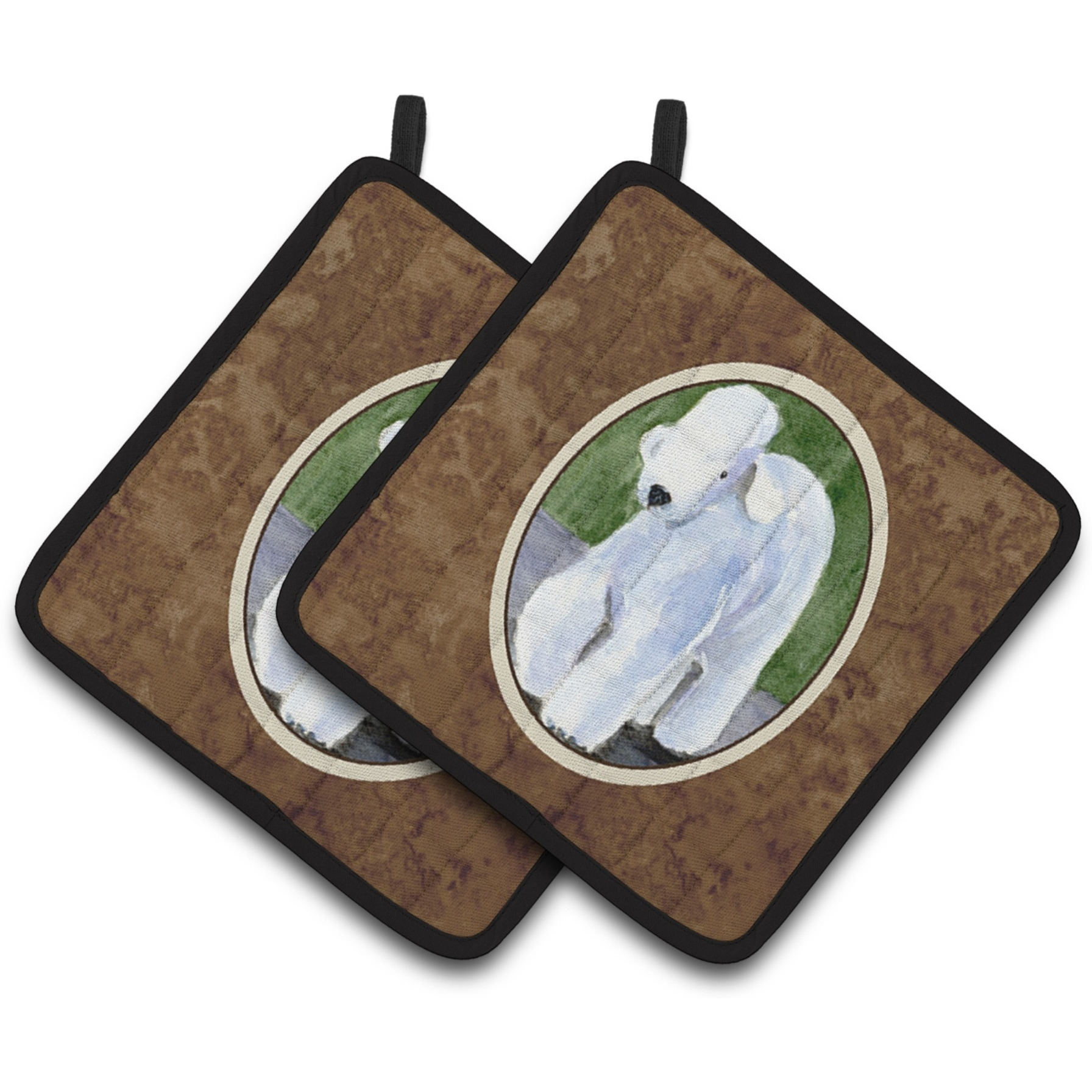 &quotCaroline's Treasures Bedlington Terrier Pair of Pot Holders SS8683PTHD, 7.5HX7.5W, Multicolor"