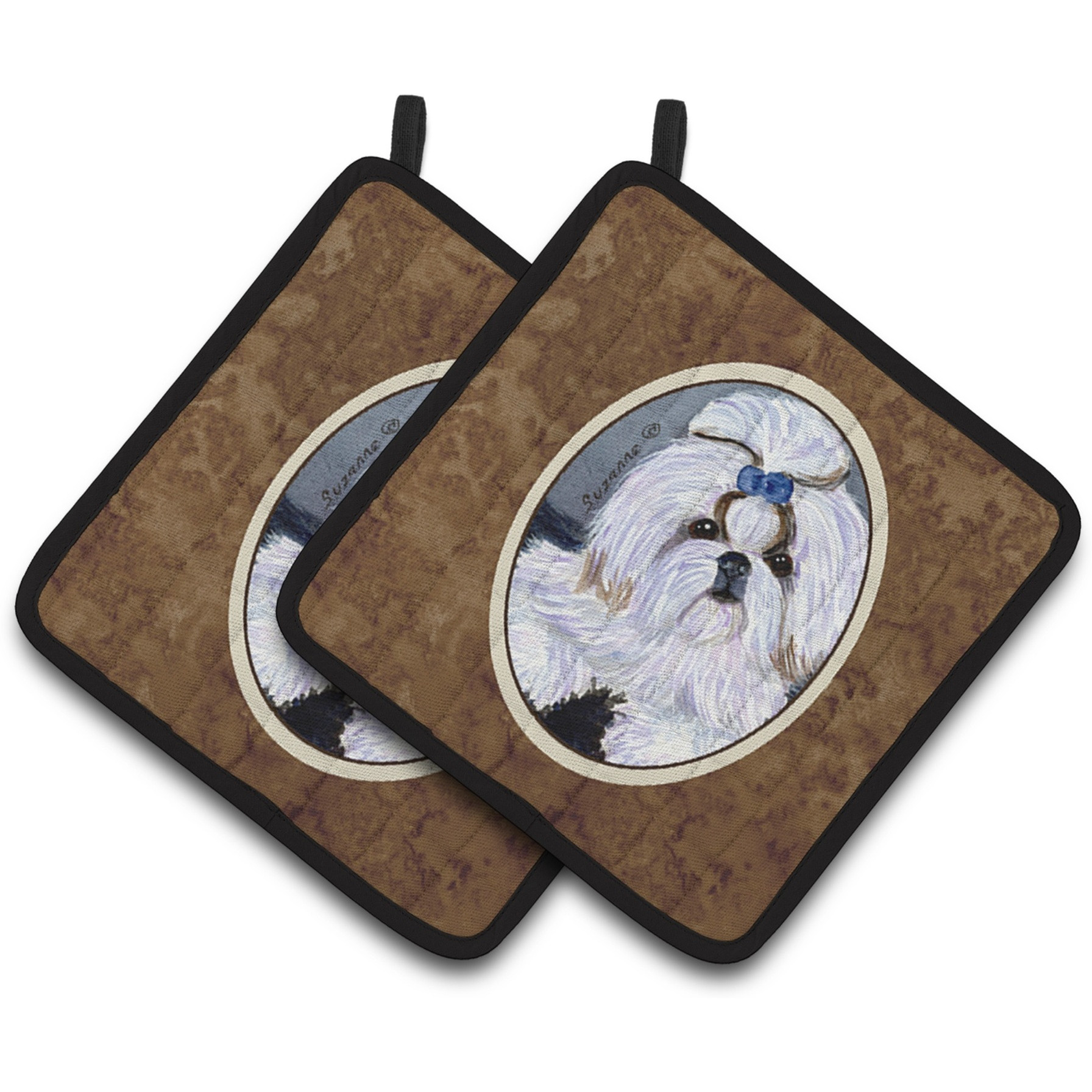 &quotCaroline's Treasures Shih Tzu Pair of Pot Holders SS8685PTHD, 7.5HX7.5W, Multicolor"