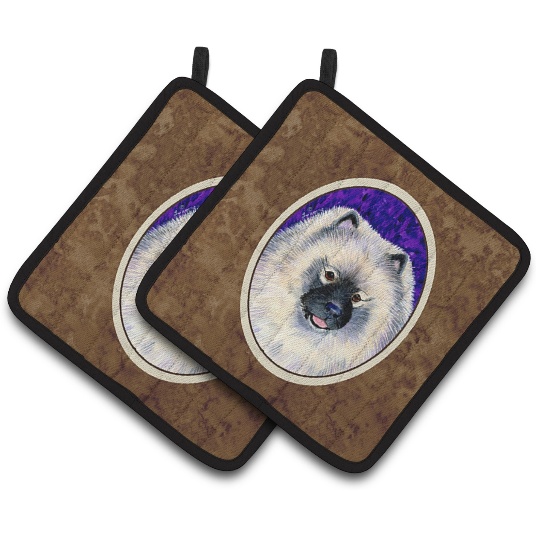 &quotCaroline's Treasures Keeshond Pair of Pot Holders SS8691PTHD, 7.5HX7.5W, Multicolor"