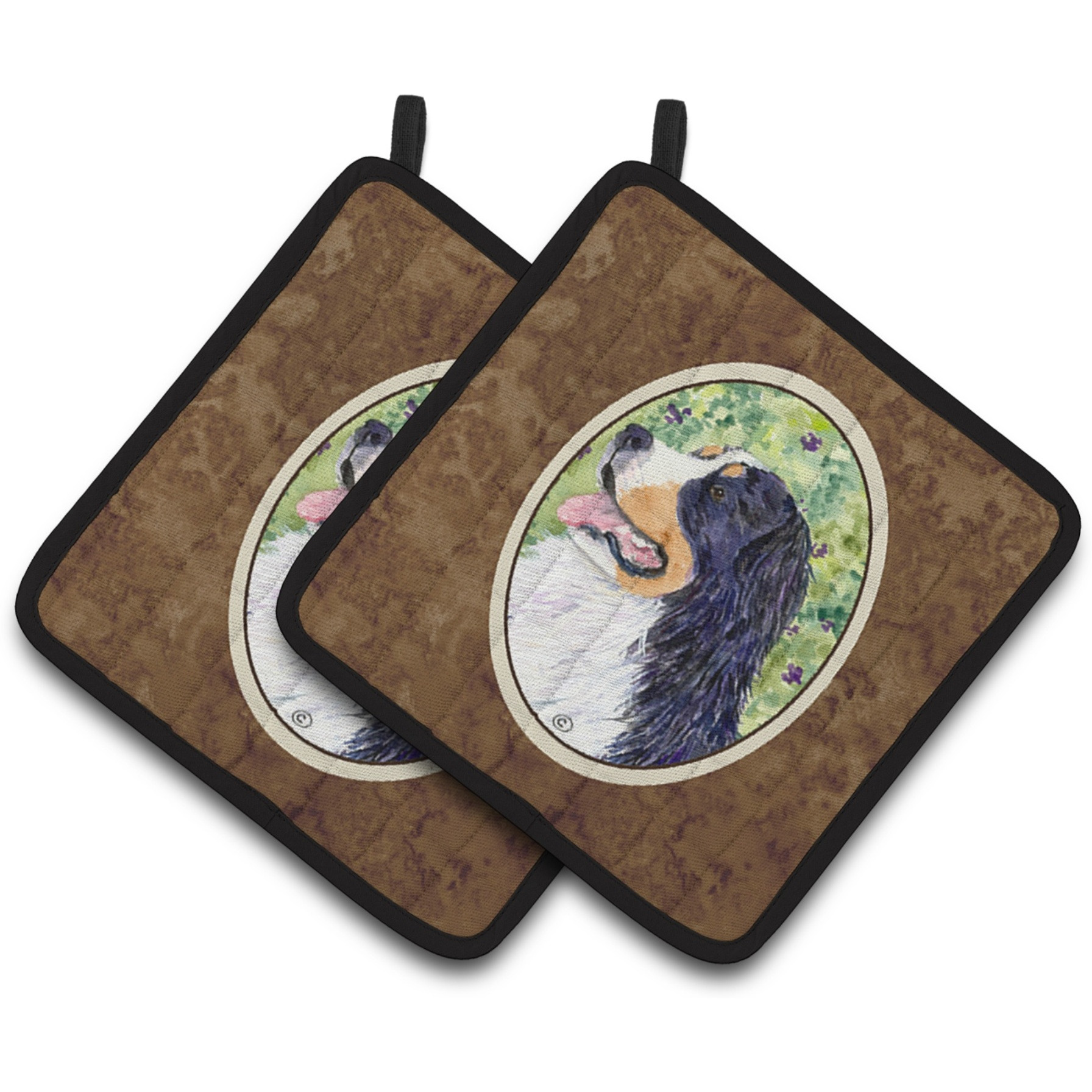 &quotCaroline's Treasures Bernese Mountain Dog Pair of Pot Holders SS8706PTHD, 7.5HX7.5W, Multicolor"