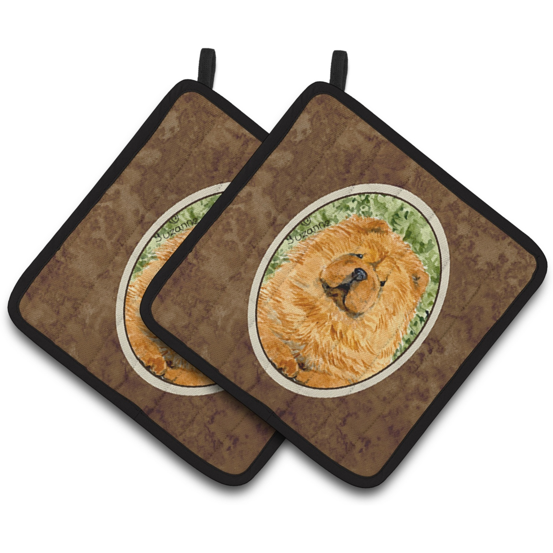 &quotCaroline's Treasures Chow Pair of Pot Holders SS8709PTHD, 7.5HX7.5W, Multicolor"