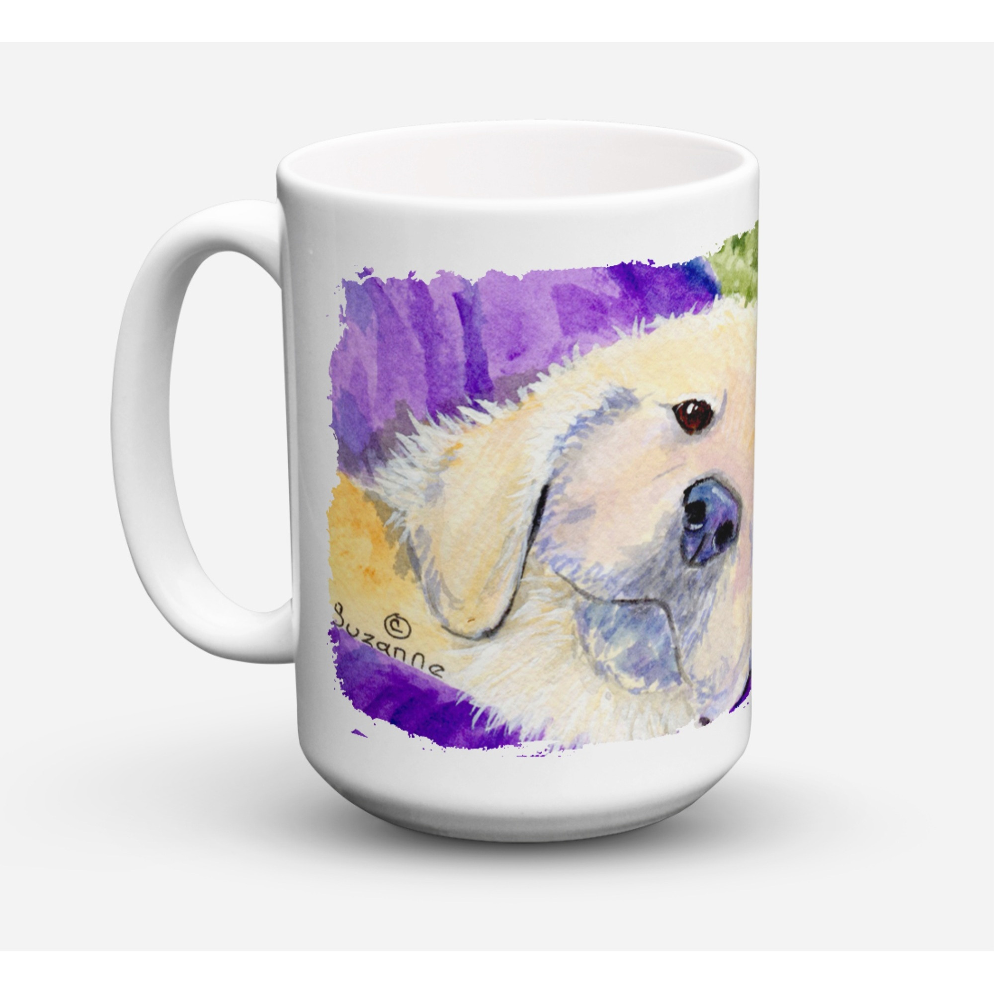 &quotCaroline's Treasures SS8715CM15 Golden Retriever Microwavable Ceramic Coffee Mug, 15 oz, Multicolor"