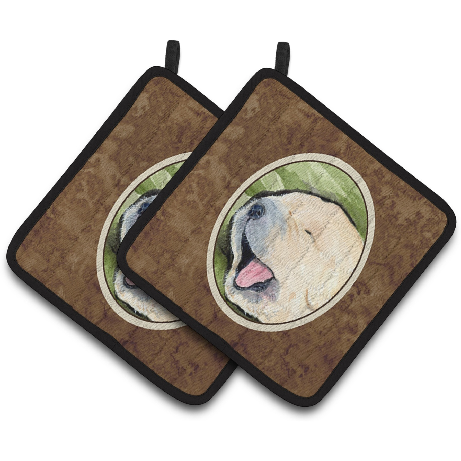 &quotCaroline's Treasures Golden Retriever Pair of Pot Holders SS8717PTHD, 7.5HX7.5W, Multicolor"