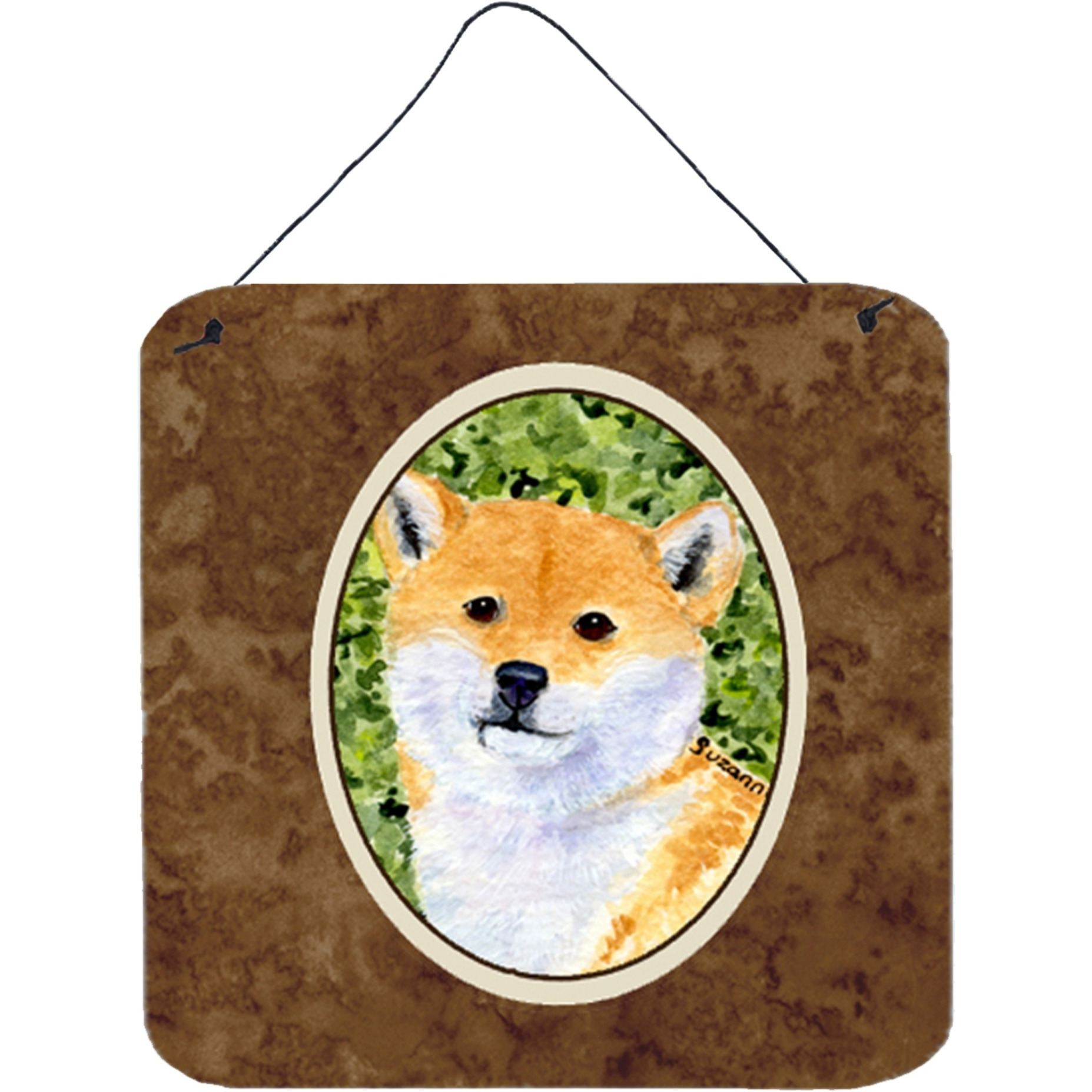 &quotCaroline's Treasures SS8719DS66 Shiba Inu Aluminum Metal Wall or Door Hanging Prints, 6 x 6"", Multicolor"