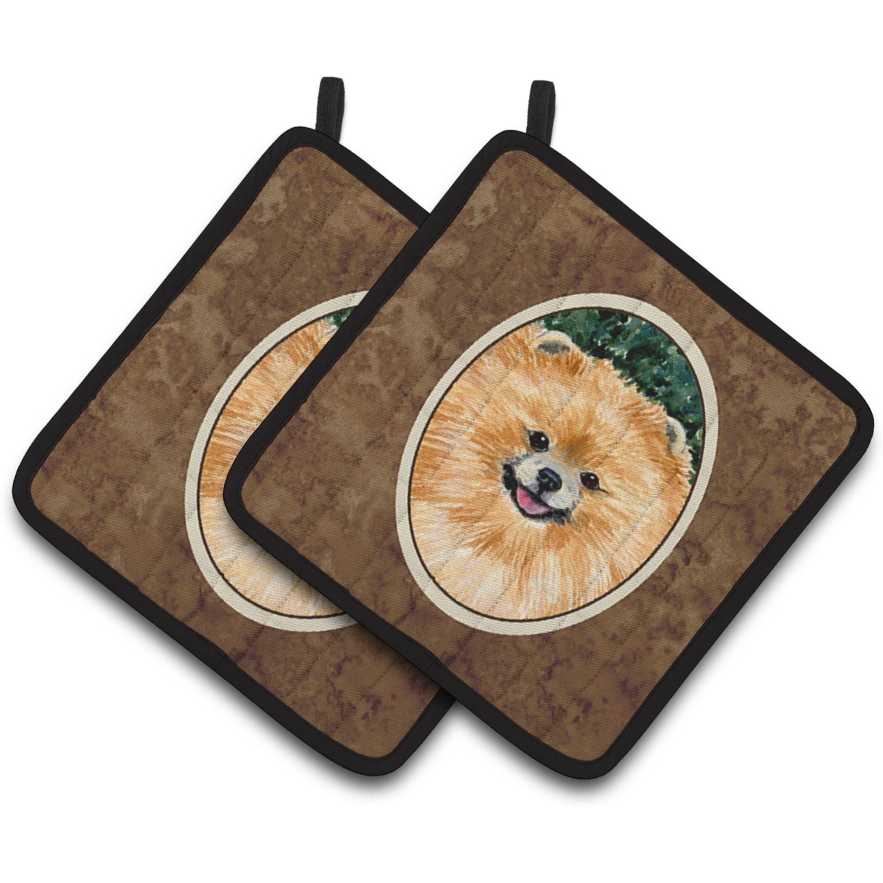&quotCaroline's Treasures Pomeranian Pair of Pot Holders SS8725PTHD, 7.5HX7.5W, Multicolor"