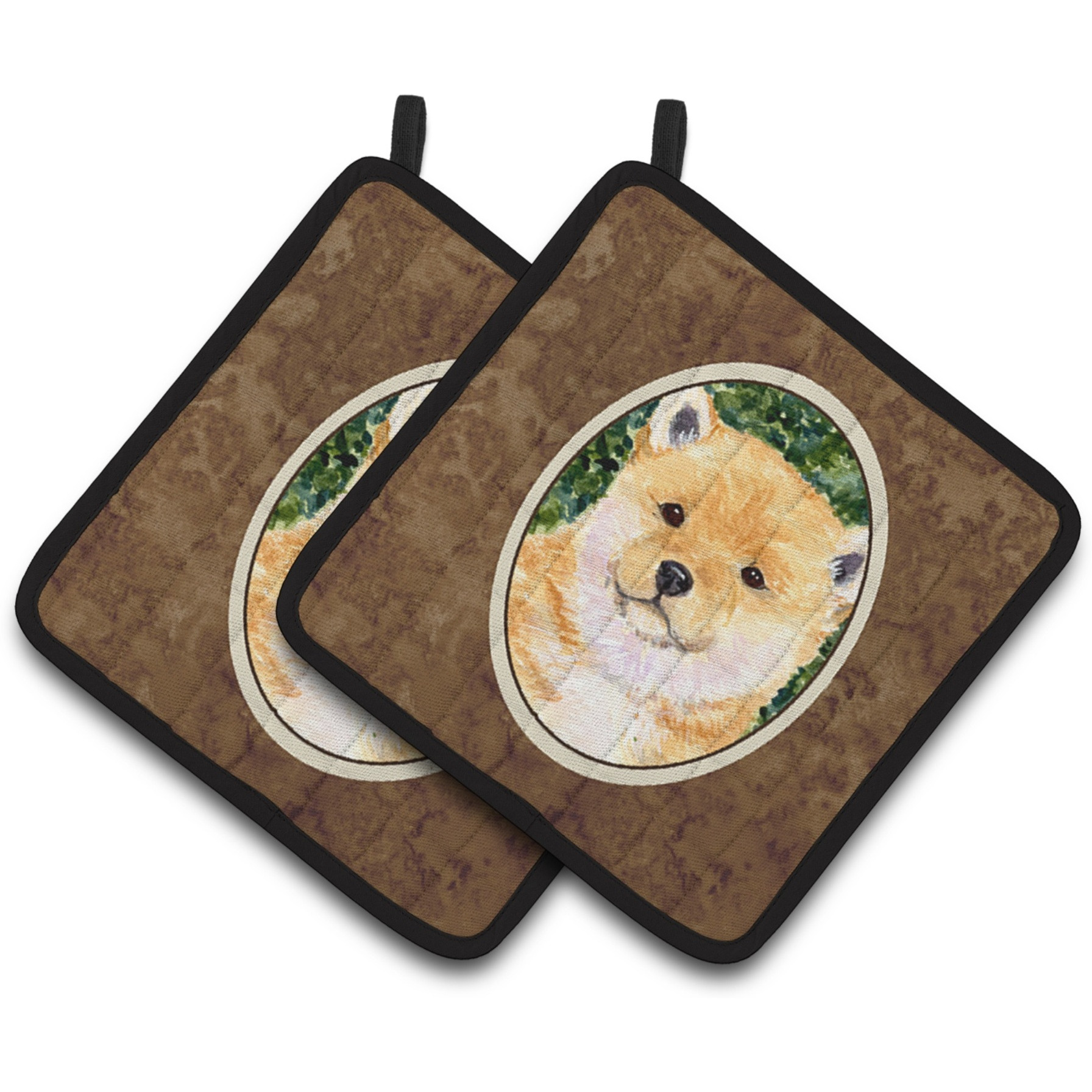 &quotCaroline's Treasures Shiba Inu Pair of Pot Holders SS8726PTHD, 7.5HX7.5W, Multicolor"