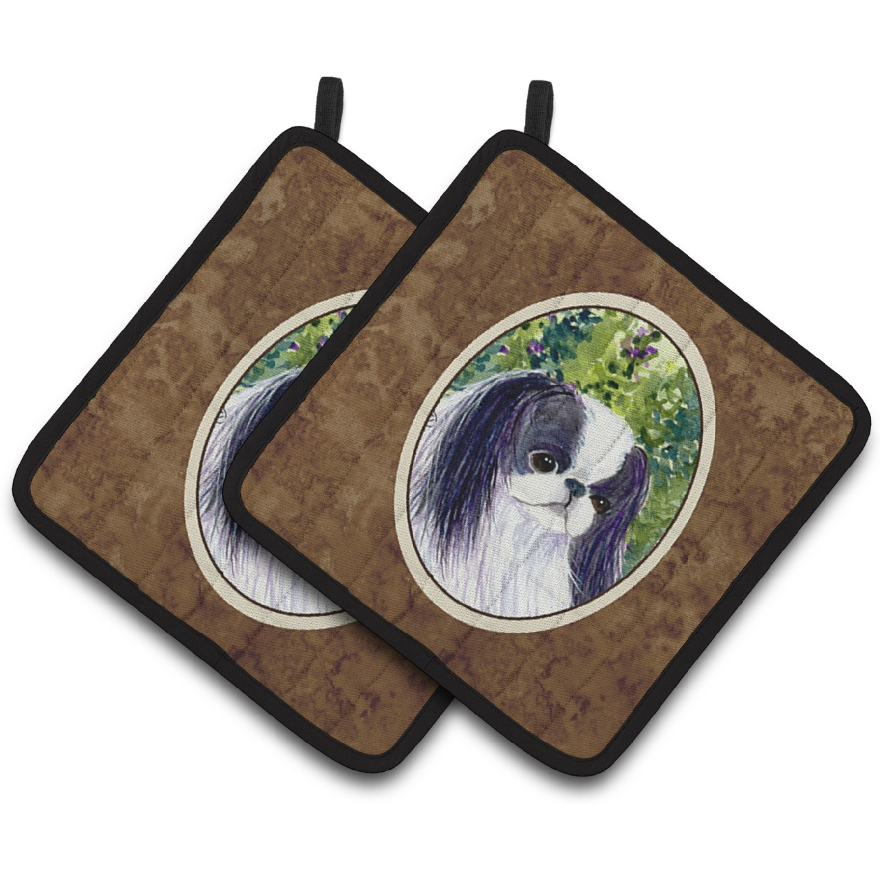 &quotCaroline's Treasures Japanese Chin Pair of Pot Holders SS8730PTHD, 7.5HX7.5W, Multicolor"