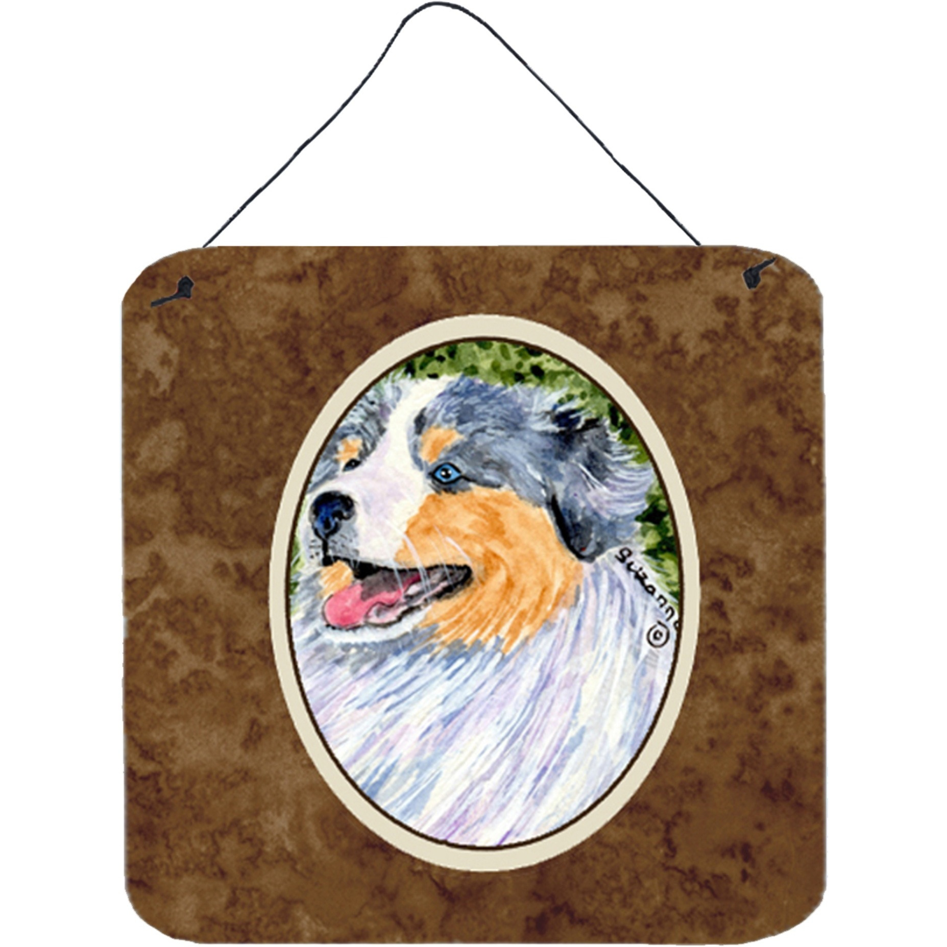 &quotCaroline's Treasures SS8736DS66 Australian Shepherd Aluminum Metal Wall or Door Hanging Prints, 6 x 6"", Multicolor"