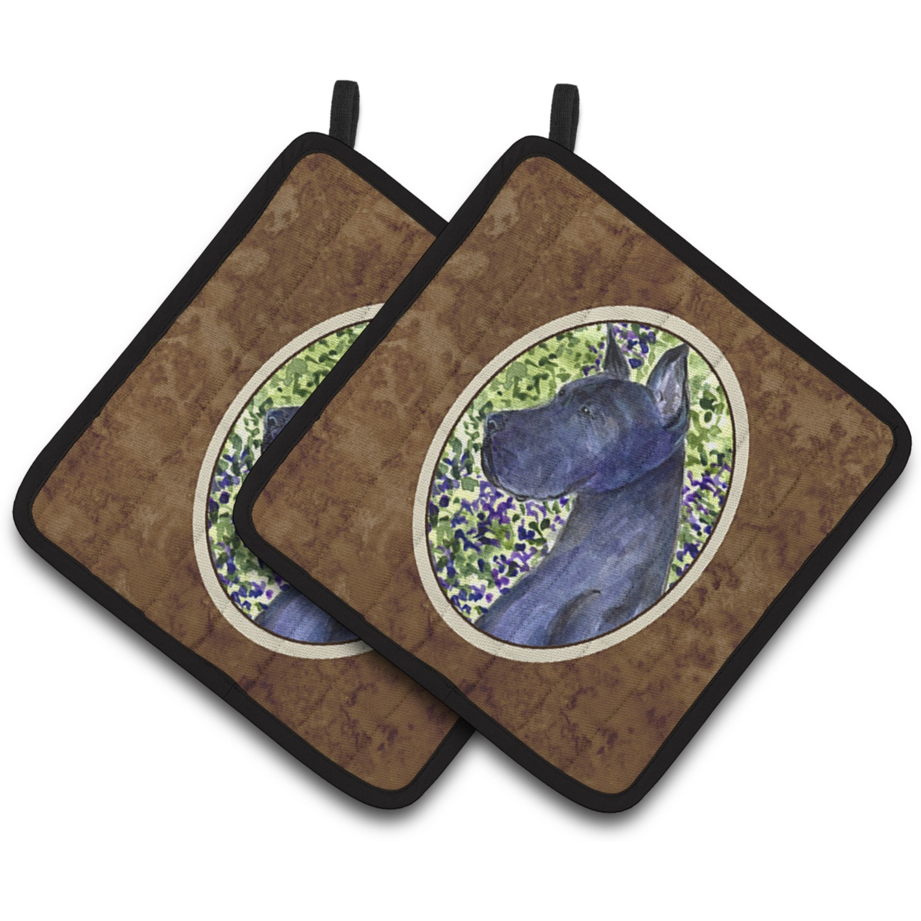 &quotCaroline's Treasures SS8745PTHD Great Dane Pot Holders (1 Pair), 7.5"" x 7.5"", Multicolor"
