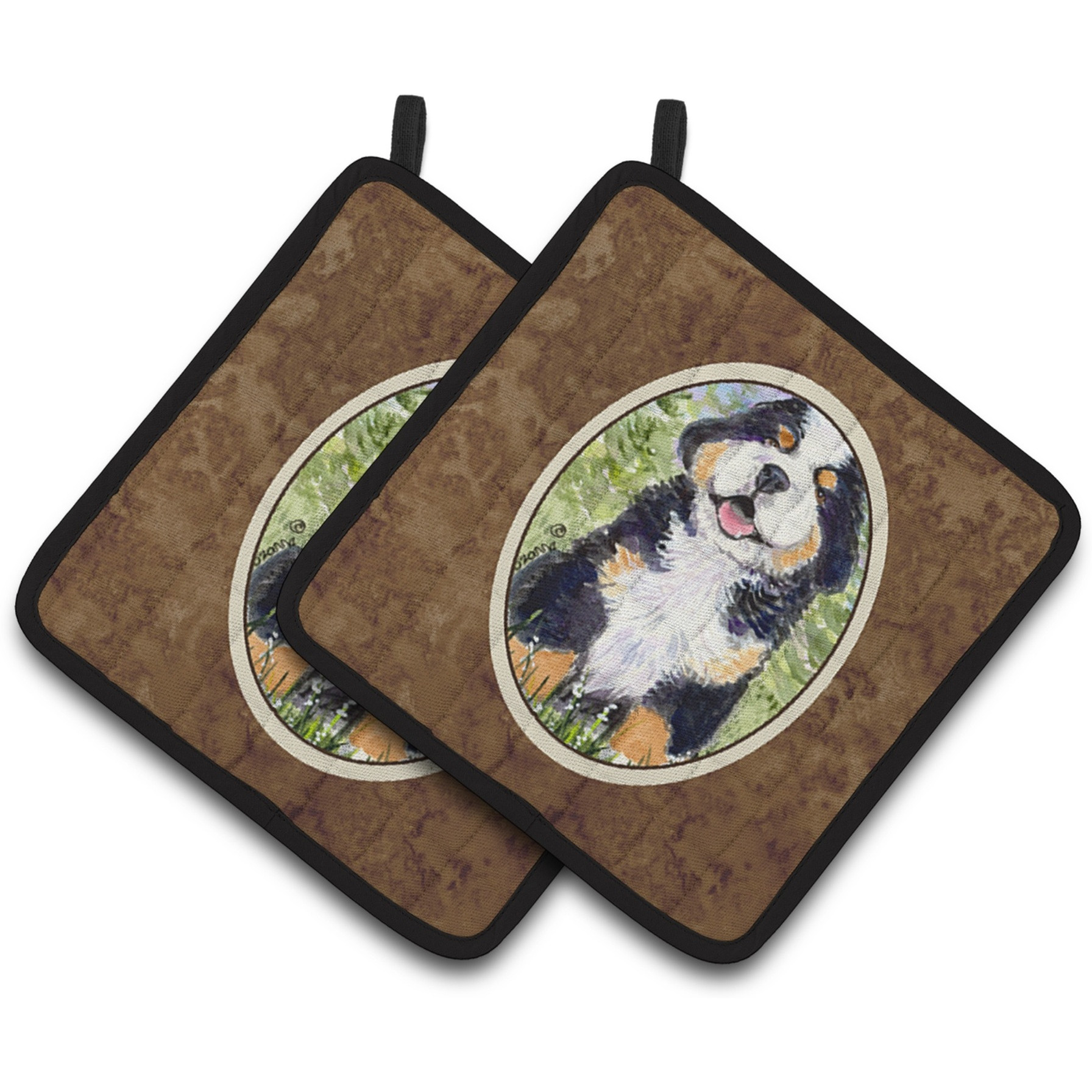 &quotCaroline's Treasures Bernese Mountain Dog Pair of Pot Holders SS8750PTHD, 7.5HX7.5W, Multicolor"