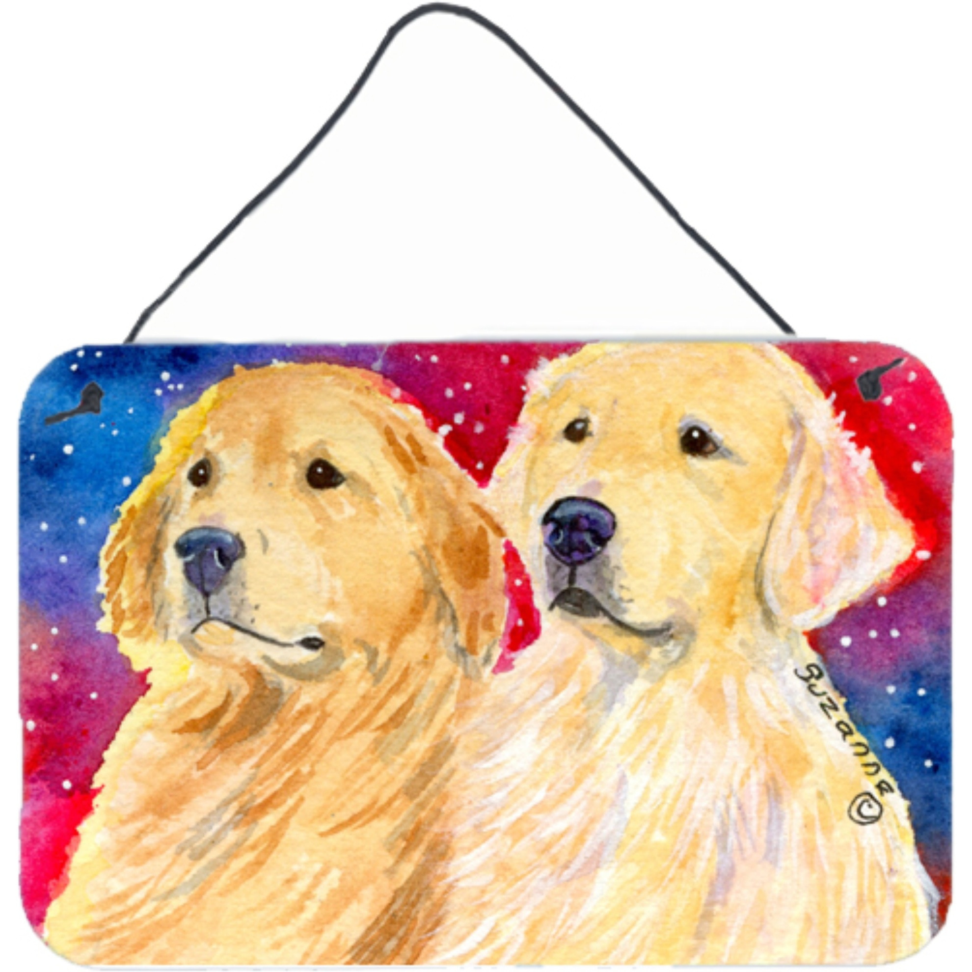 &quotCaroline's Treasures SS8754DS812 Golden Retriever Indoor Aluminum Metal Wall or Door Hanging Prints, 8 x 12"", Multicolor"