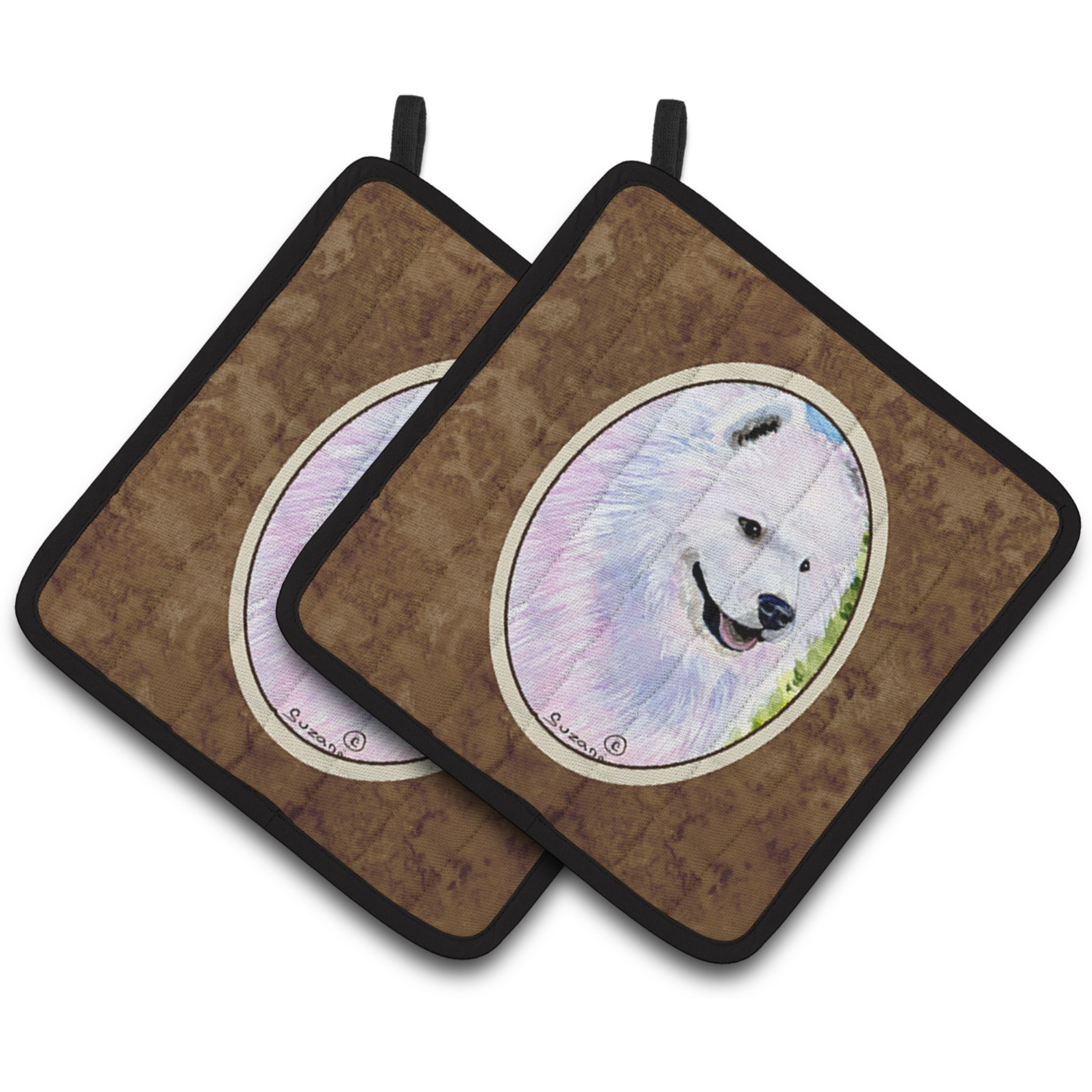 &quotCaroline's Treasures Samoyed Pair of Pot Holders SS8755PTHD, 7.5HX7.5W, Multicolor"
