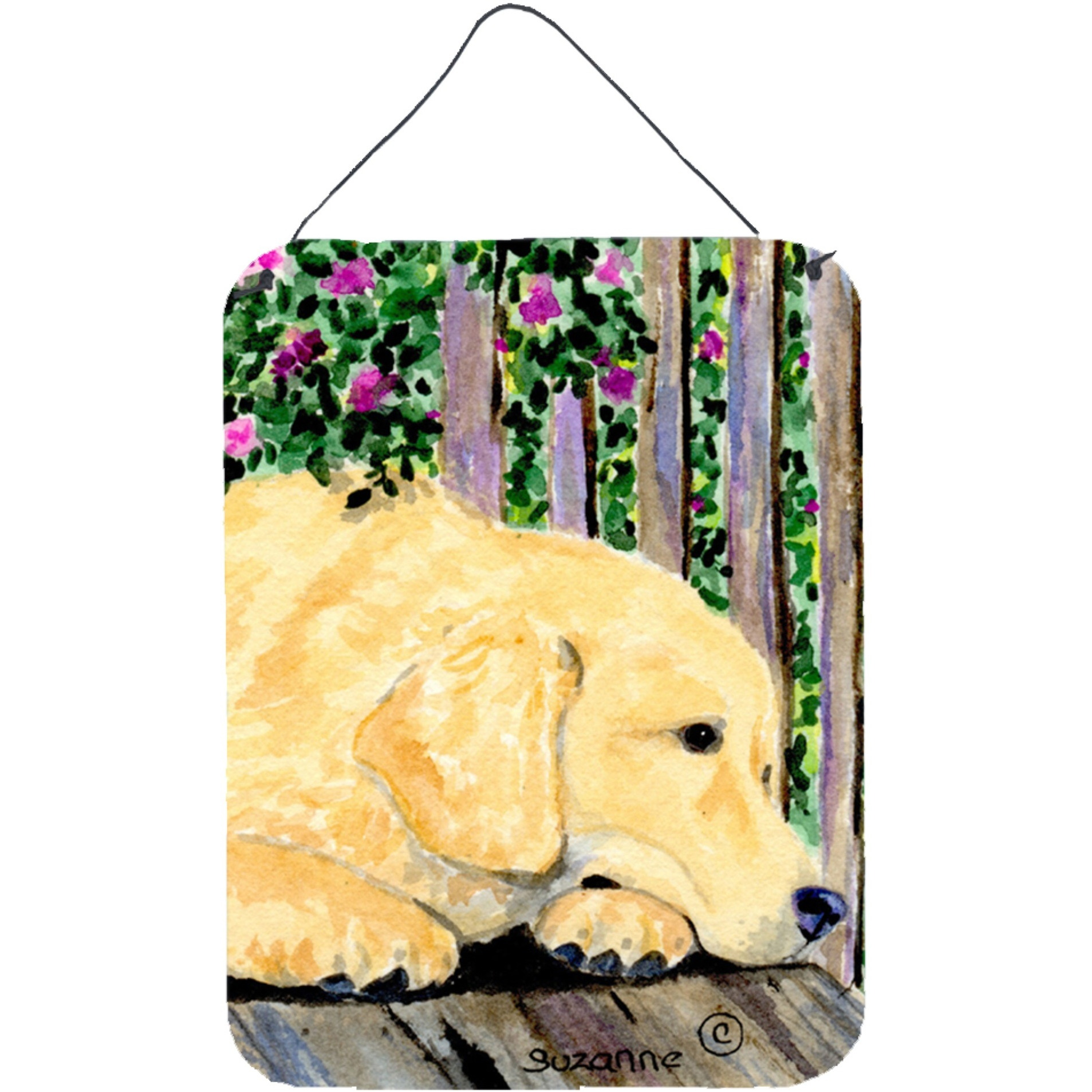 &quotCaroline's Treasures SS8756DS1216 Golden Retriever Aluminium Metal Wall or Door Hanging Prints, 16"" x 12"", Multicolor"