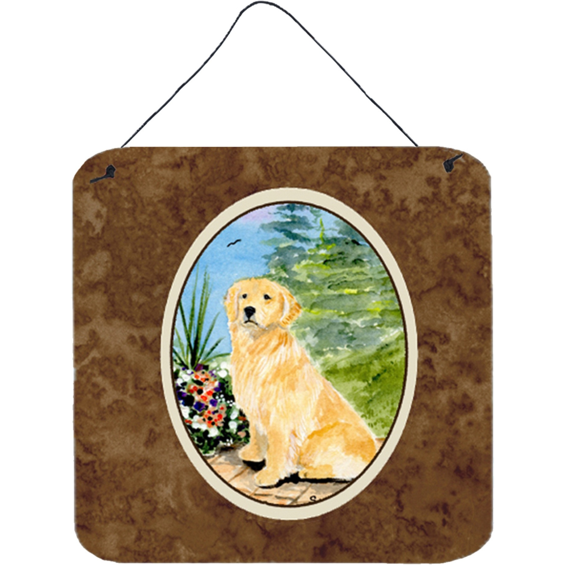 &quotCaroline's Treasures SS8758DS66 Golden Retriever Aluminum Metal Wall or Door Hanging Prints, 6 x 6"", Multicolor"
