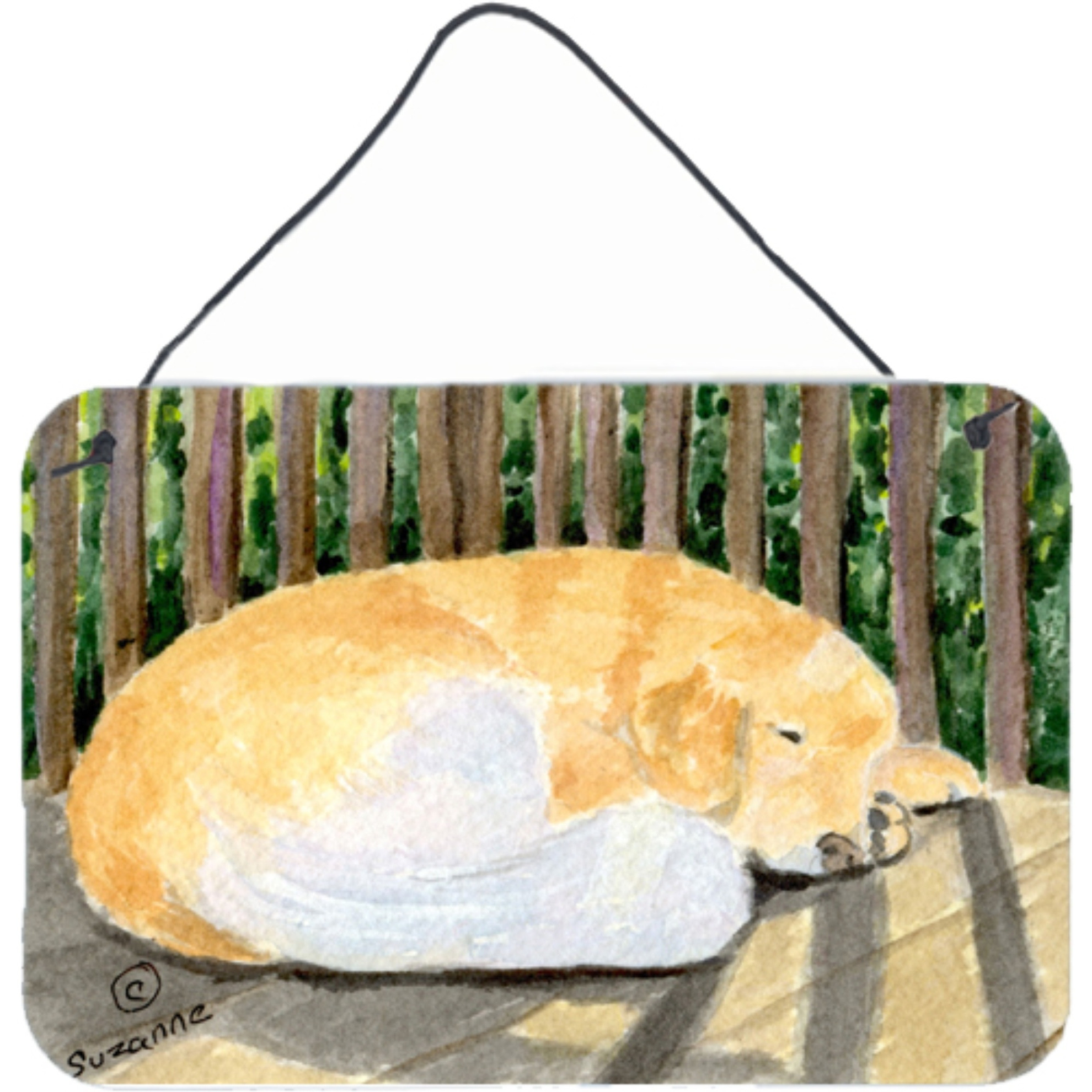 &quotCaroline's Treasures Golden Retriever Indoor Aluminium Metal Door Hanging Prints wall-decor, 8 x 12, Multicolor"