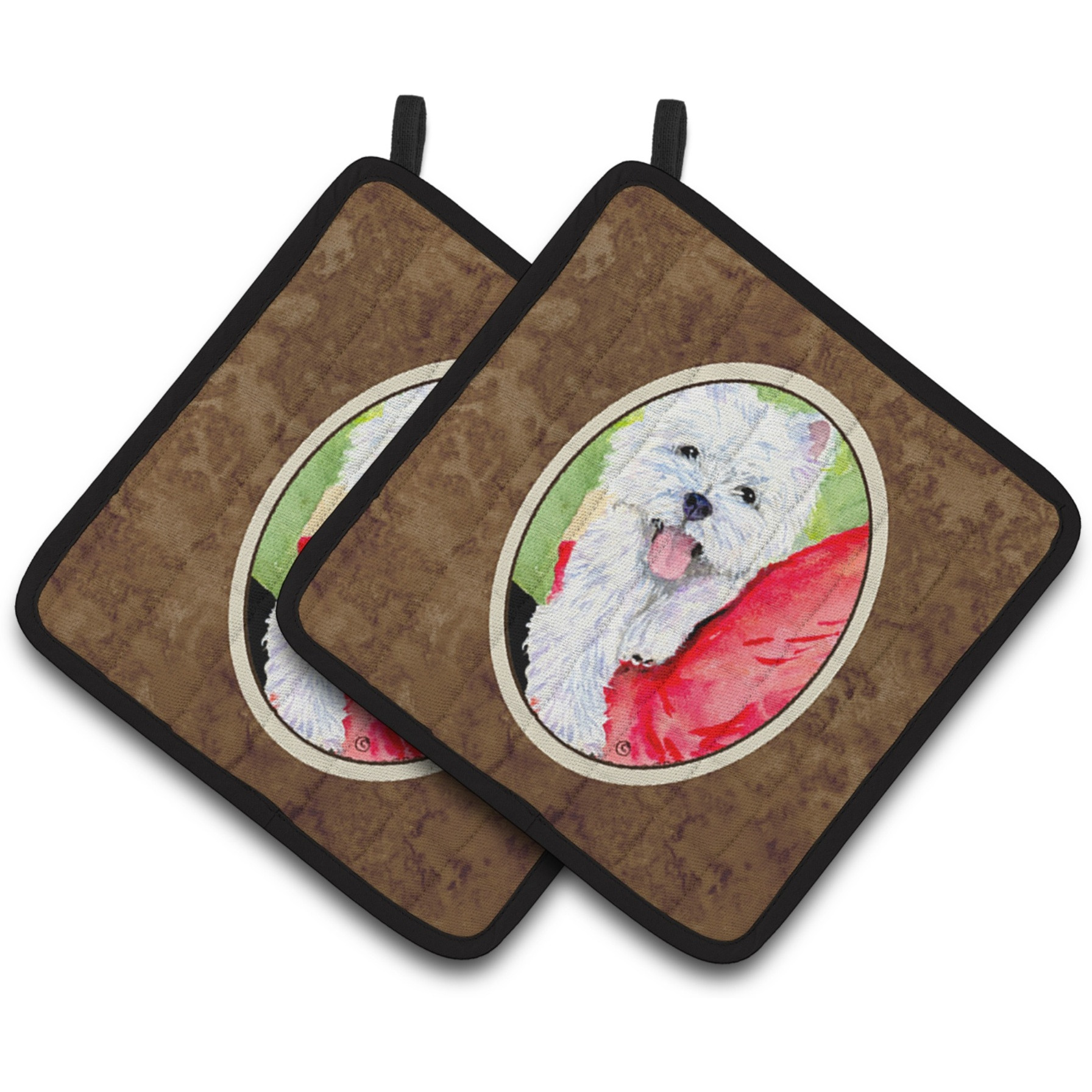 &quotCaroline's Treasures Westie Pair of Pot Holders SS8784PTHD, 7.5HX7.5W, Multicolor"