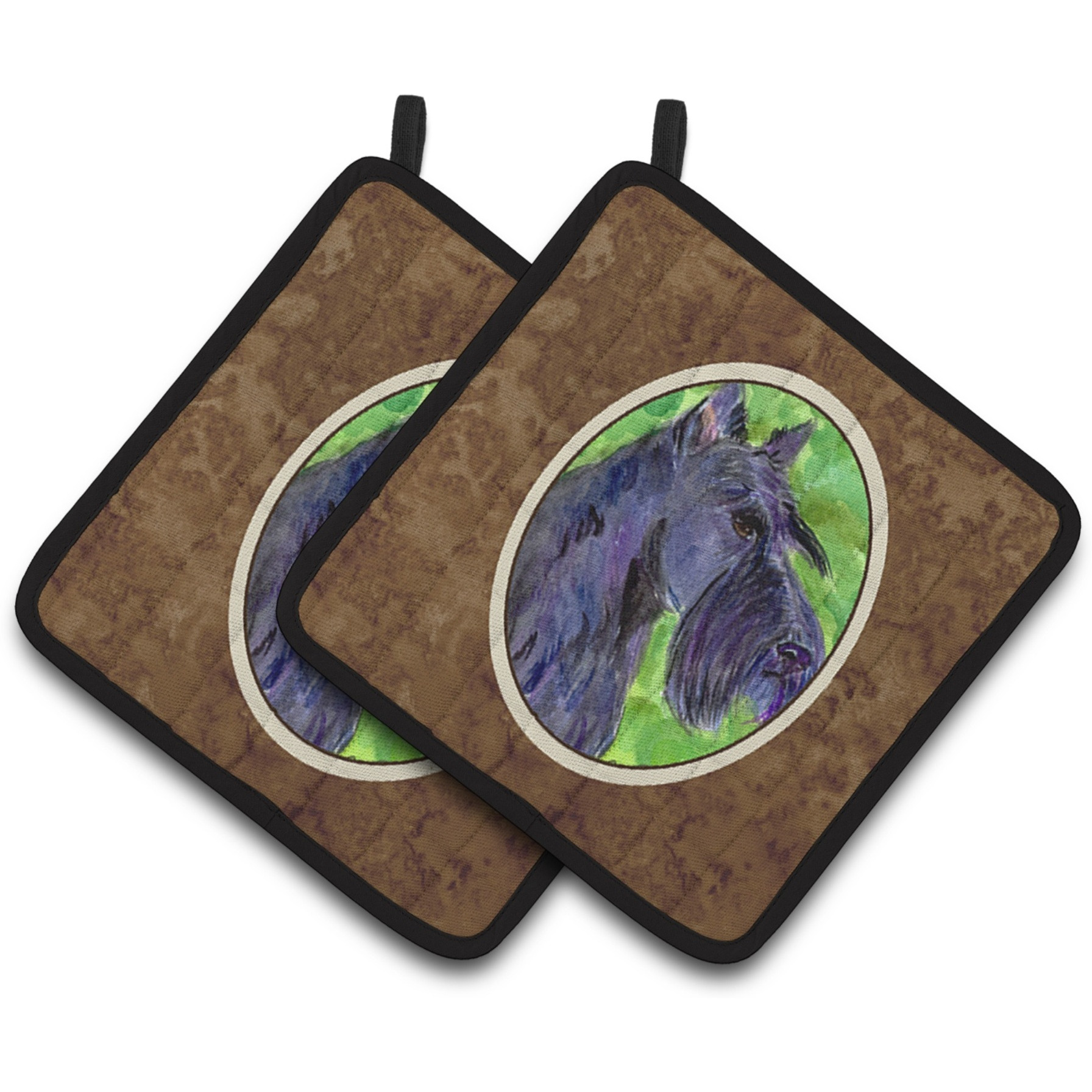 &quotCaroline's Treasures Scottish Terrier Pair of Pot Holders SS8792PTHD, 7.5HX7.5W, Multicolor"