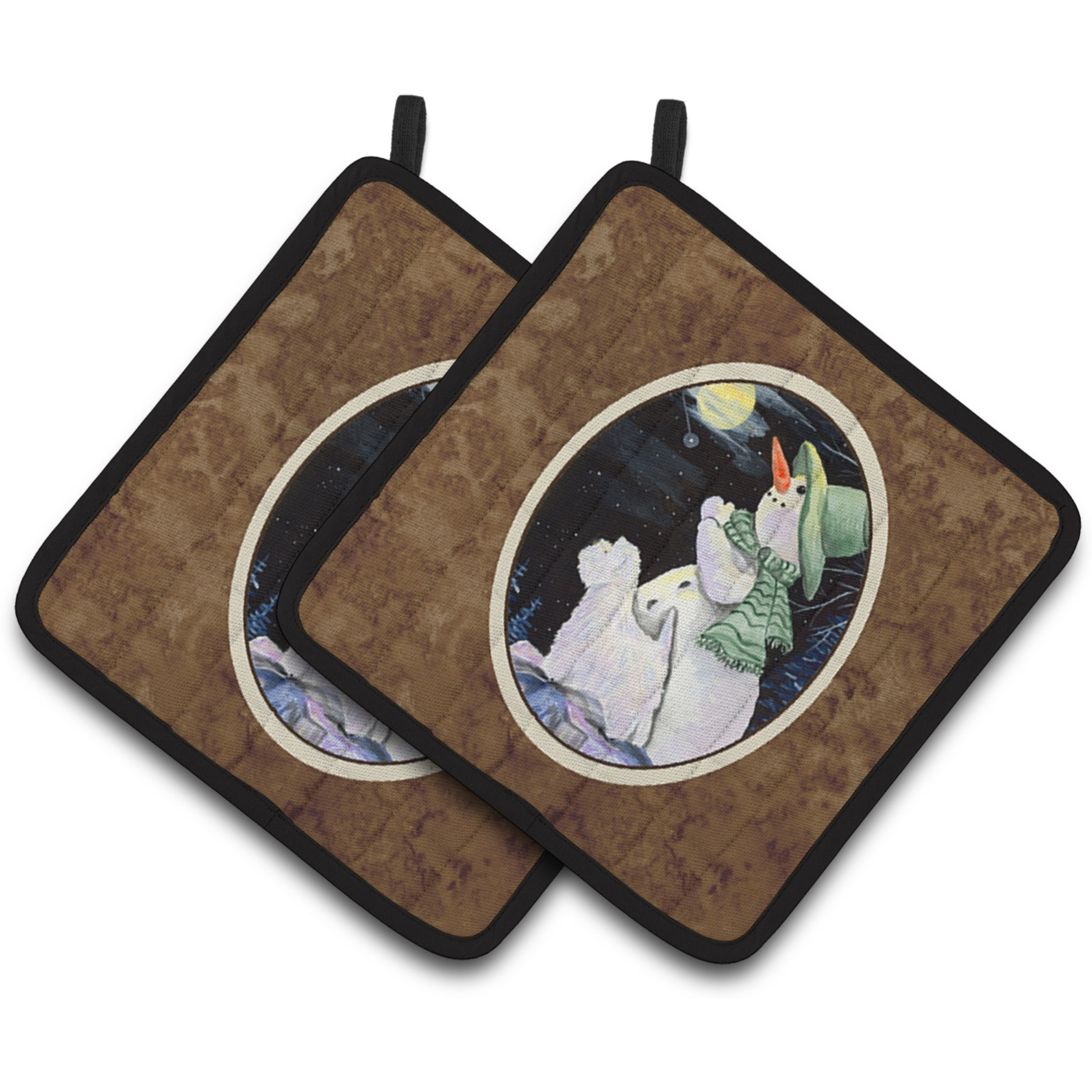 &quotCaroline's Treasures Snowman with Westie Pair of Pot Holders SS8797PTHD, 7.5HX7.5W, Multicolor"