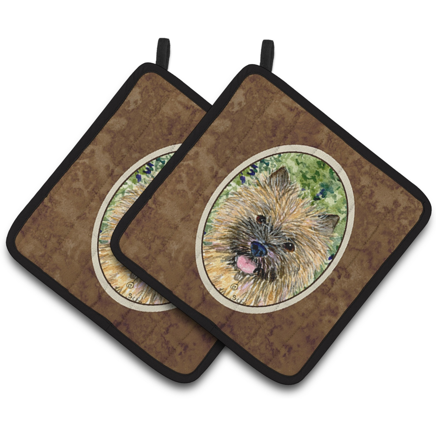 &quotCaroline's Treasures Cairn Terrier Pair of Pot Holders SS8799PTHD, 7.5HX7.5W, Multicolor"