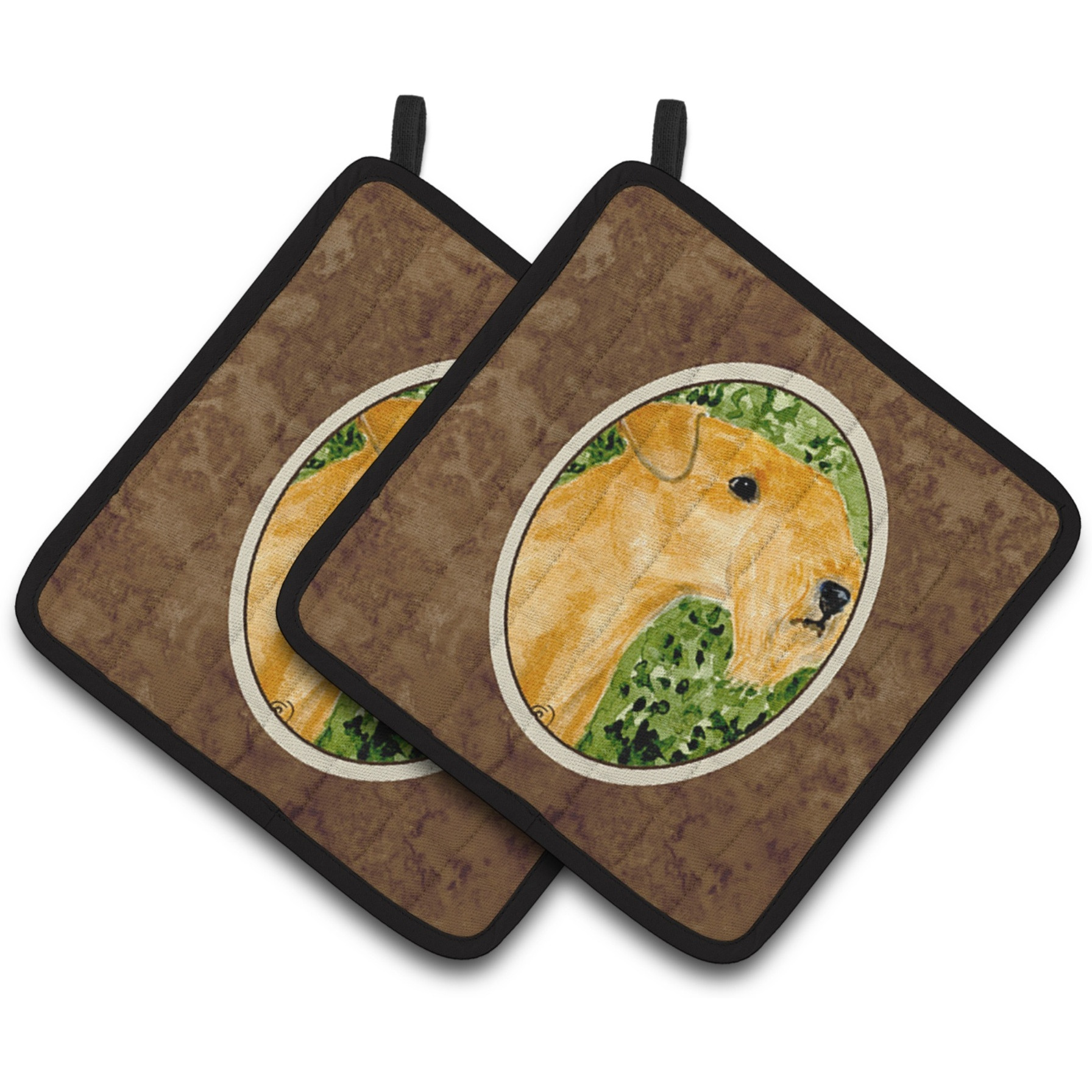 &quotCaroline's Treasures Lakeland Terrier Pair of Pot Holders SS8804PTHD, 7.5HX7.5W, Multicolor"