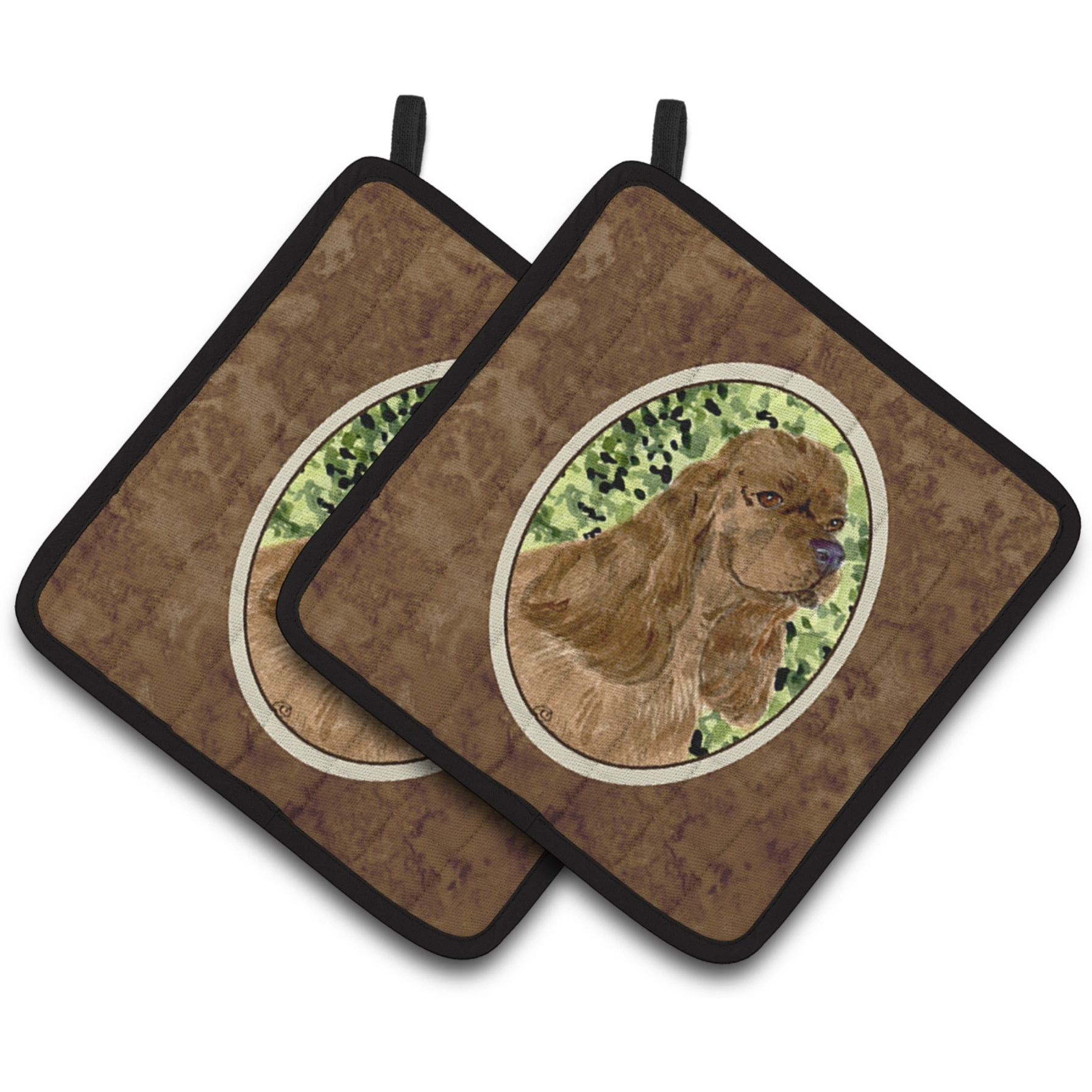 &quotCaroline's Treasures Cocker Spaniel Pair of Pot Holders SS8807PTHD, 7.5HX7.5W, Multicolor"