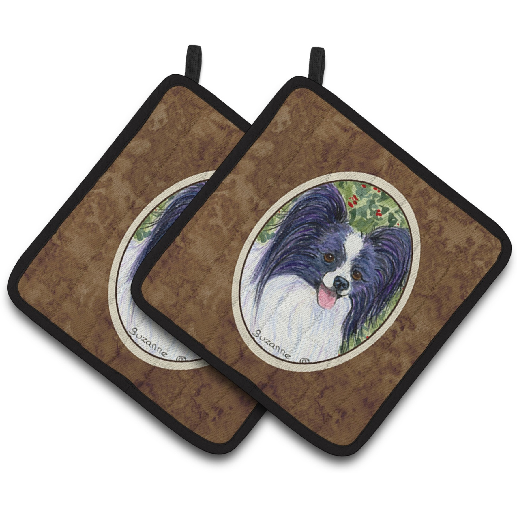 &quotCaroline's Treasures Papillon Pair of Pot Holders SS8811PTHD, 7.5HX7.5W, Multicolor"