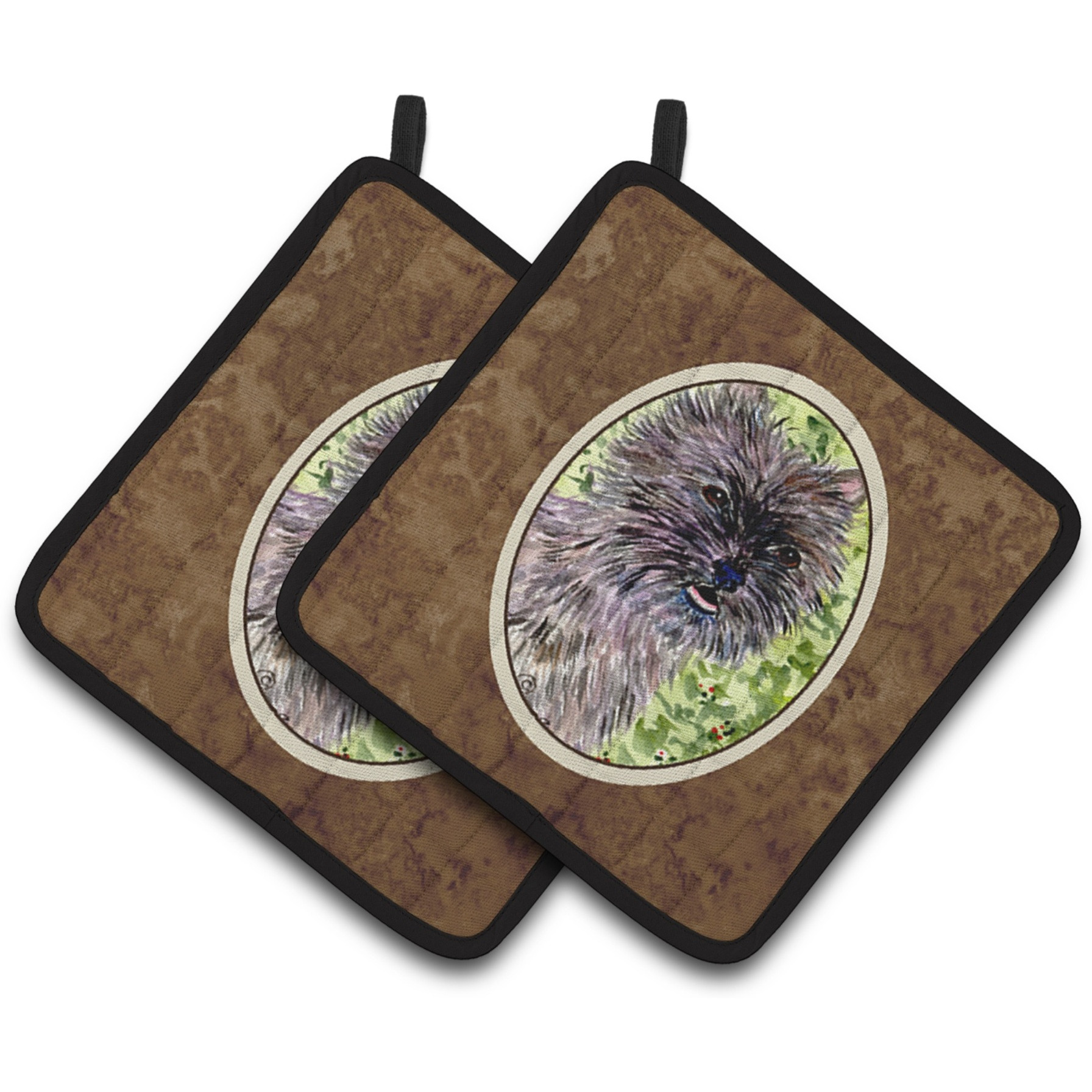 &quotCaroline's Treasures Cairn Terrier Pair of Pot Holders SS8815PTHD, 7.5HX7.5W, Multicolor"