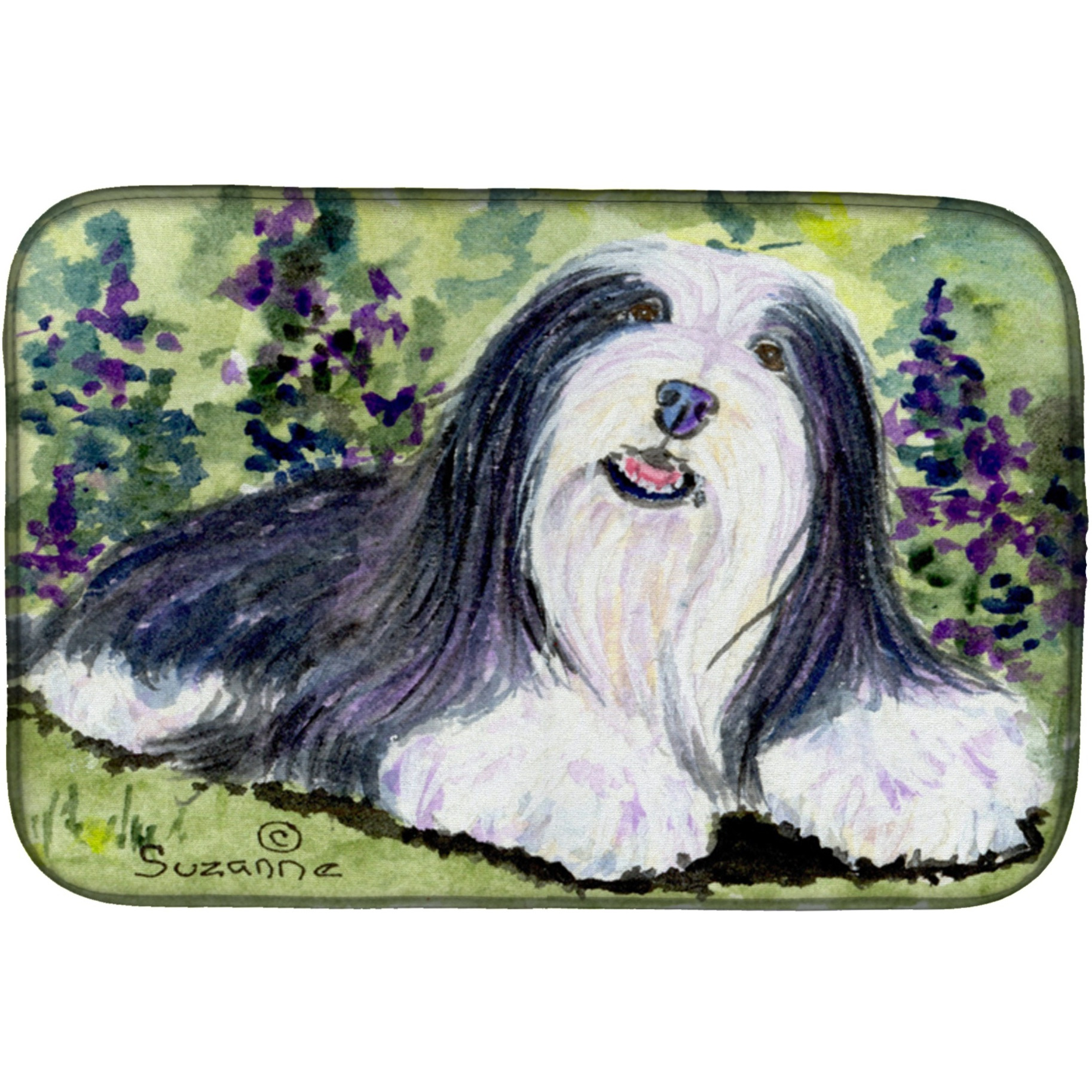 &quotCaroline's Treasures Bearded Collie Dish Drying Mat, 14"" x 21"", Multicolor"