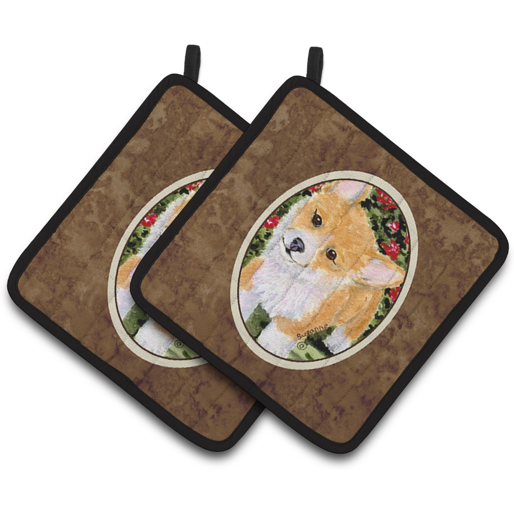 &quotCaroline's Treasures Corgi Pair of Pot Holders SS8823PTHD, 7.5HX7.5W, Multicolor"