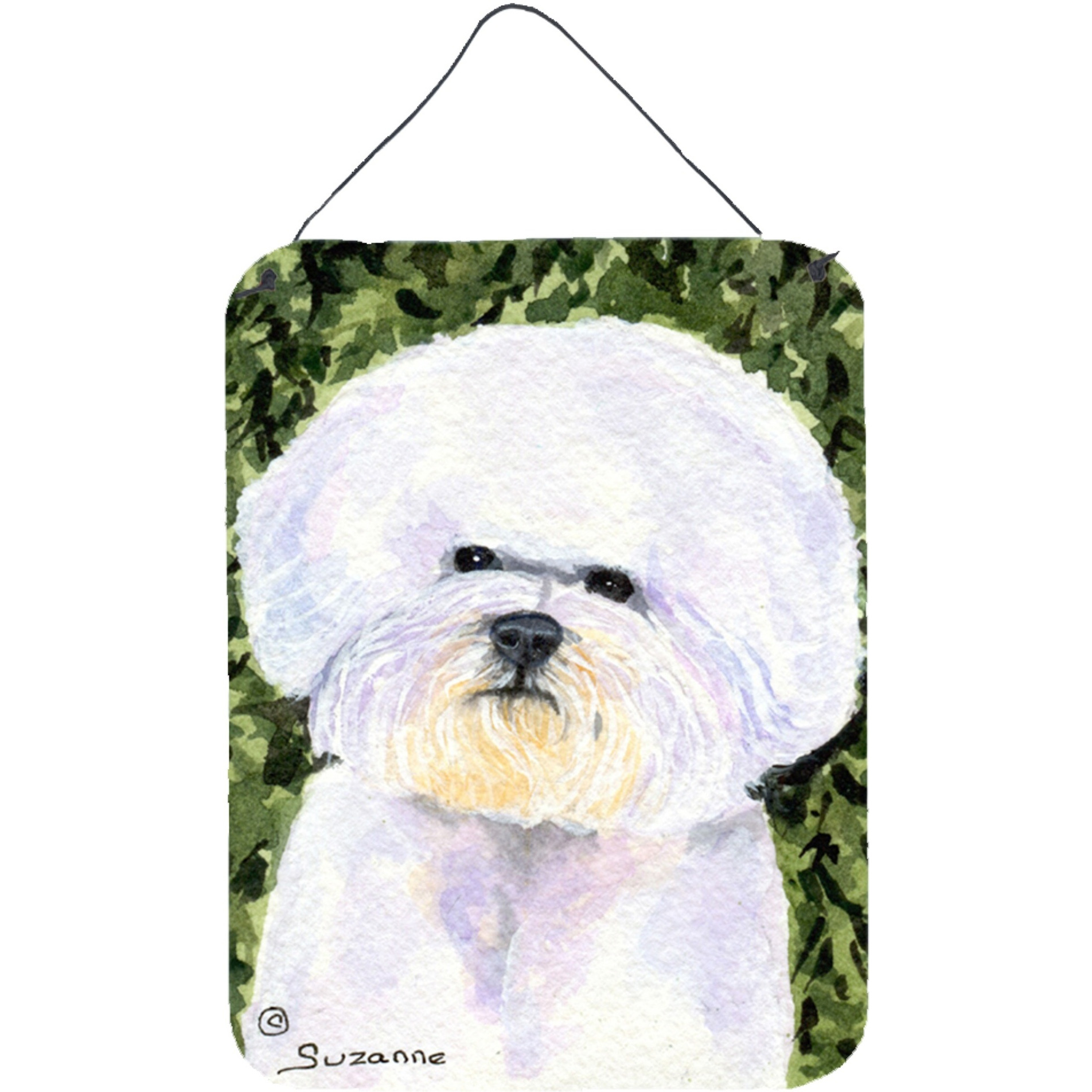 &quotCaroline's Treasures SS8829DS1216 Bichon Frise Aluminium Metal Wall or Door Hanging Prints, 16"" x 12"", Multicolor"
