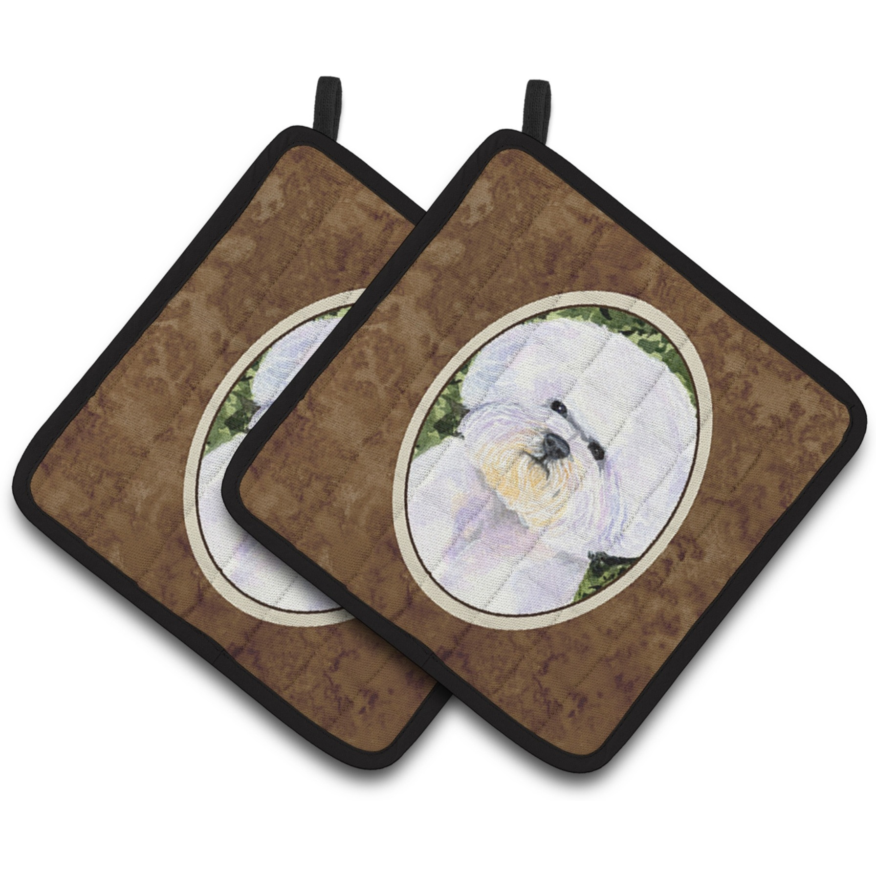 &quotCaroline's Treasures Bichon Frise Pair of Pot Holders SS8829PTHD, 7.5HX7.5W, Multicolor"