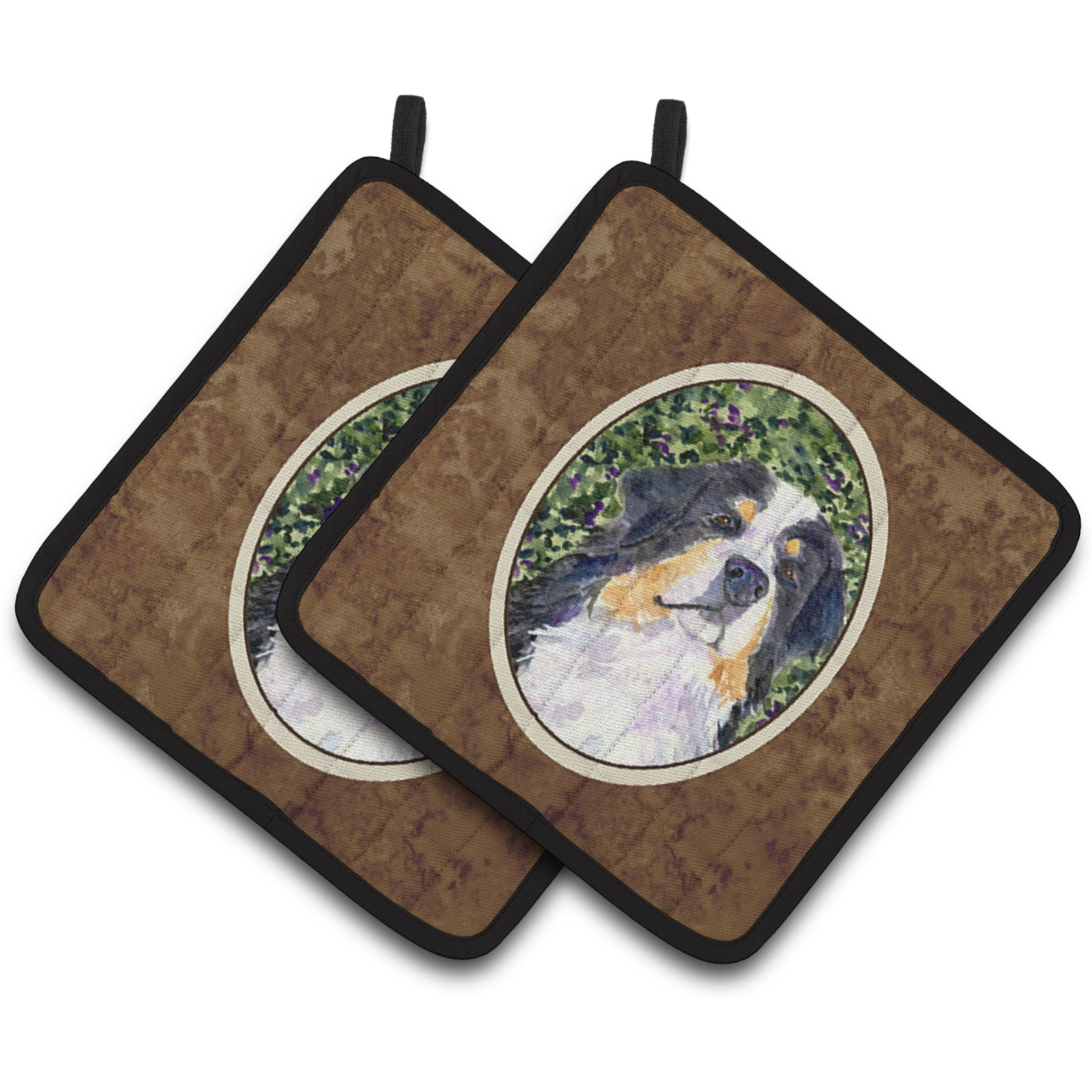 &quotCaroline's Treasures Bernese Mountain Dog Pair of Pot Holders SS8830PTHD, 7.5HX7.5W, Multicolor"