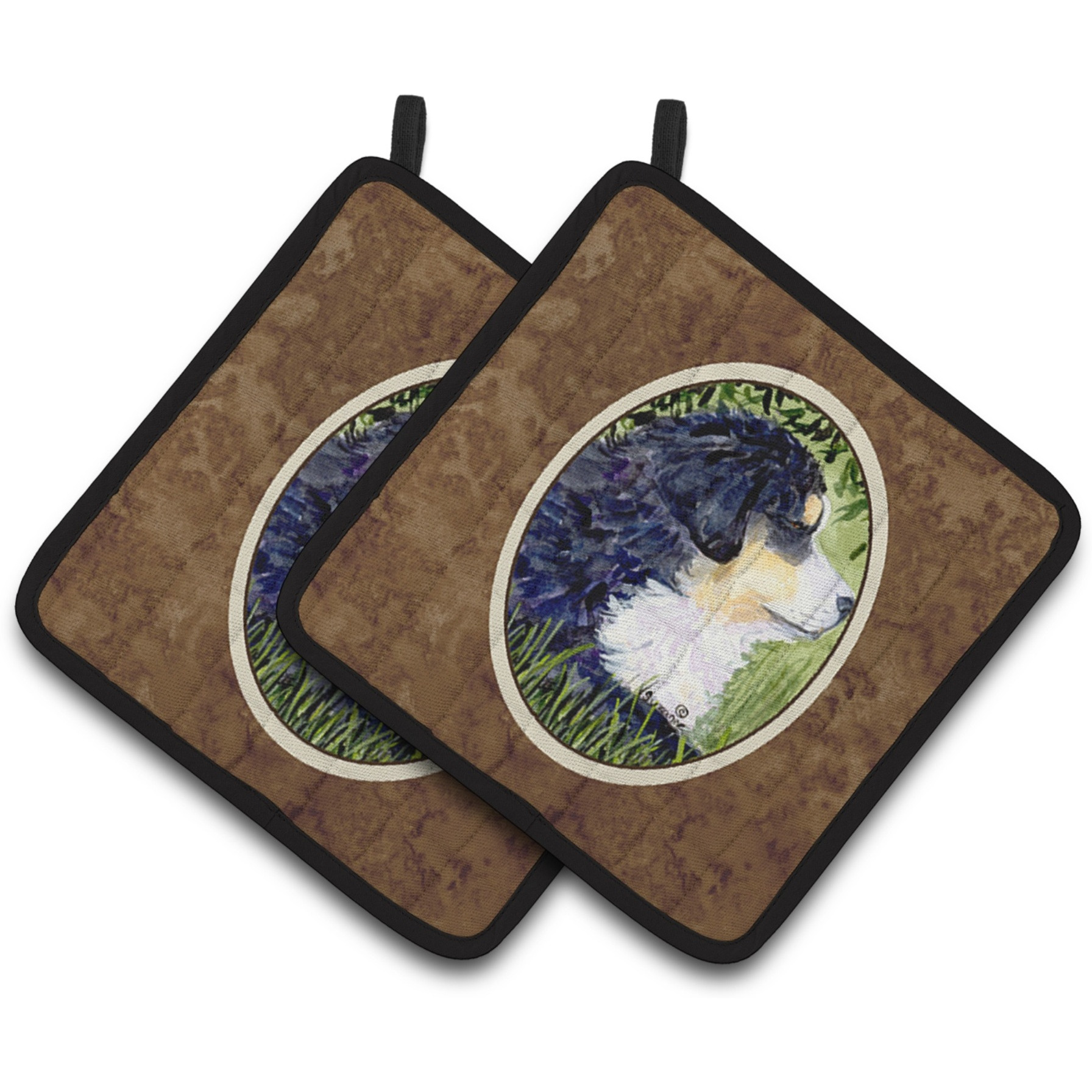 &quotCaroline's Treasures Bernese Mountain Dog Pair of Pot Holders SS8832PTHD, 7.5HX7.5W, Multicolor"