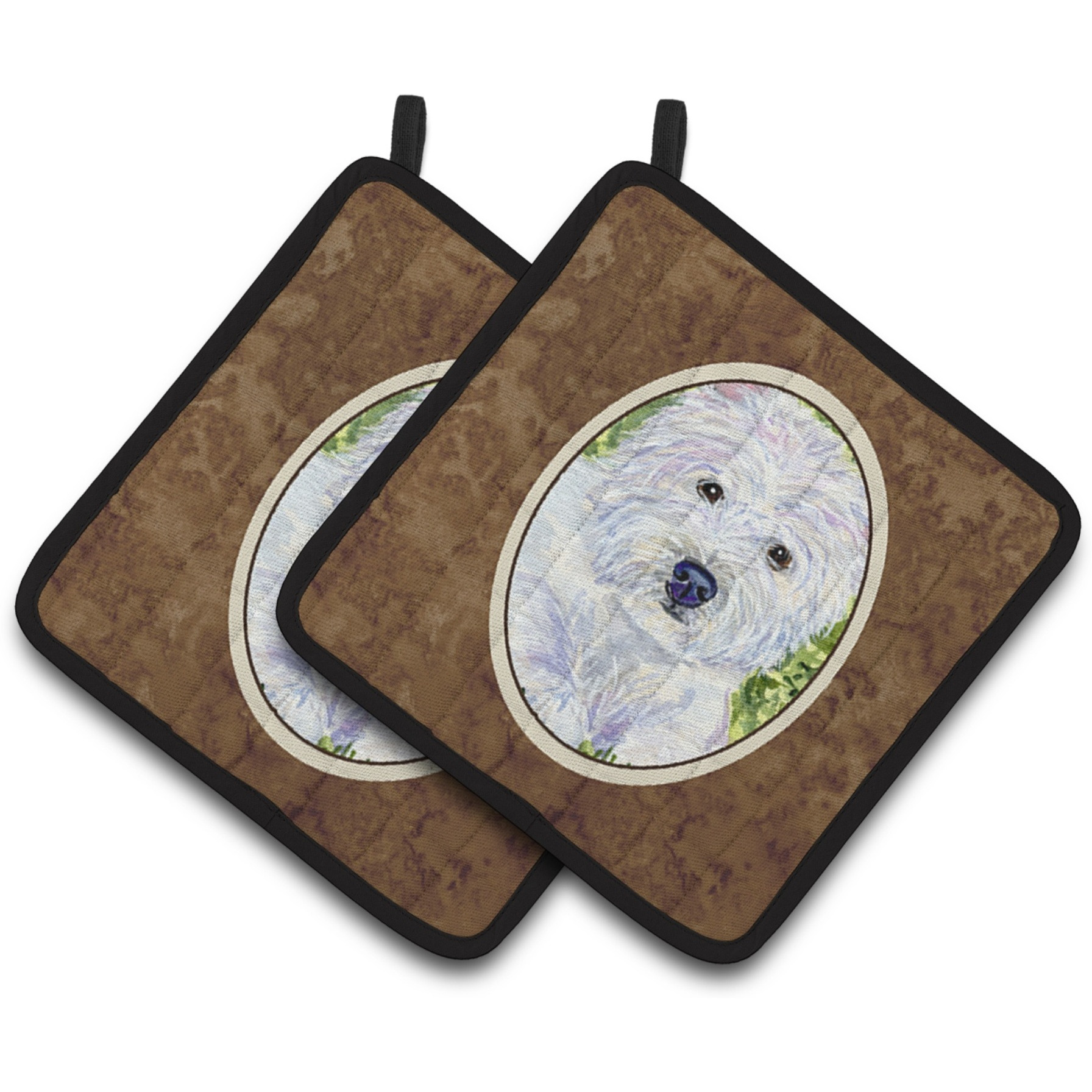 &quotCaroline's Treasures Westie Pair of Pot Holders SS8835PTHD, 7.5HX7.5W, Multicolor"
