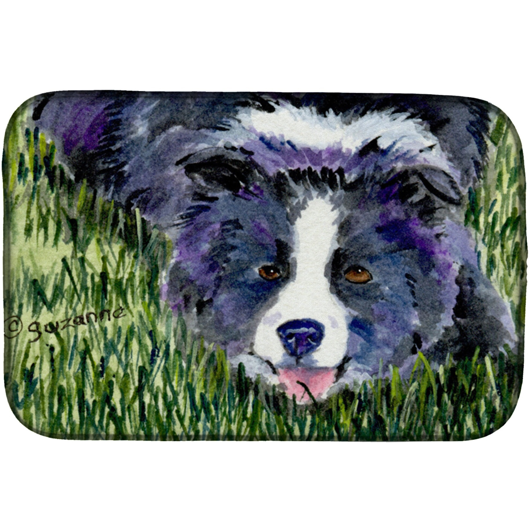 &quotCaroline's Treasures Border Collie Dish Drying Mat, 14"" x 21"", Multicolor"