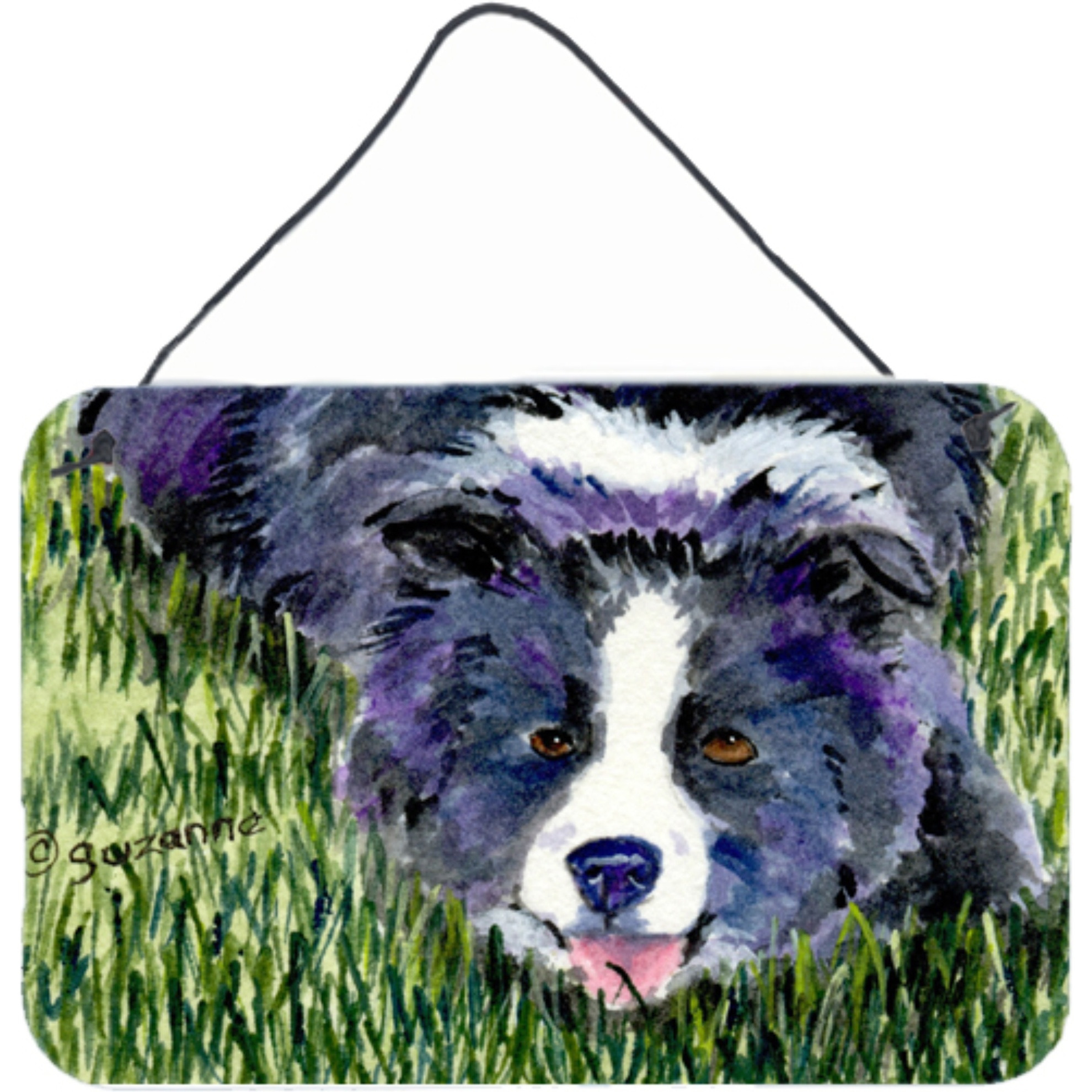&quotCaroline's Treasures SS8836DS812 Border Collie Indoor Aluminum Metal Wall or Door Hanging Prints, 8 x 12"", Multicolor"