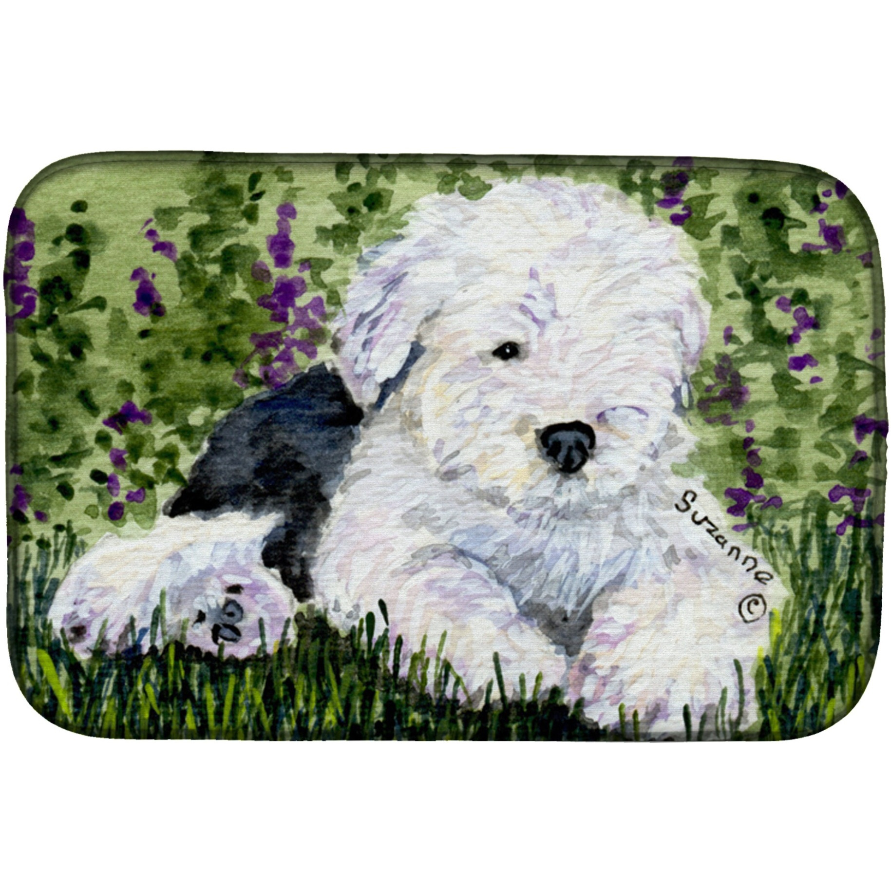&quotCaroline's Treasures Old English Sheepdog Dish Drying Mat, 14"" x 21"", Multicolor"