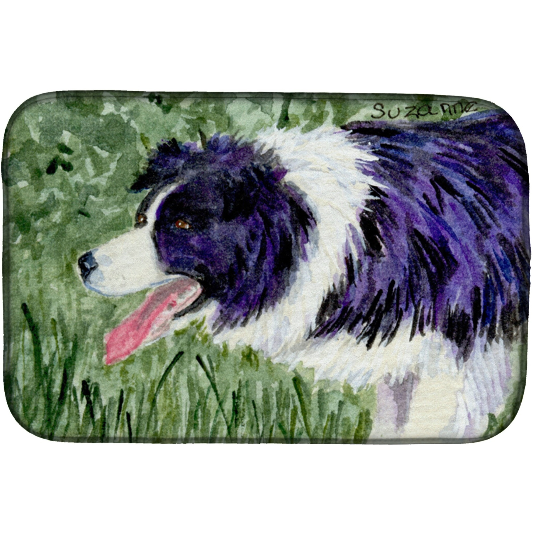 &quotCaroline's Treasures Border Collie Dish Drying Mat, 14"" x 21"", Multicolor"